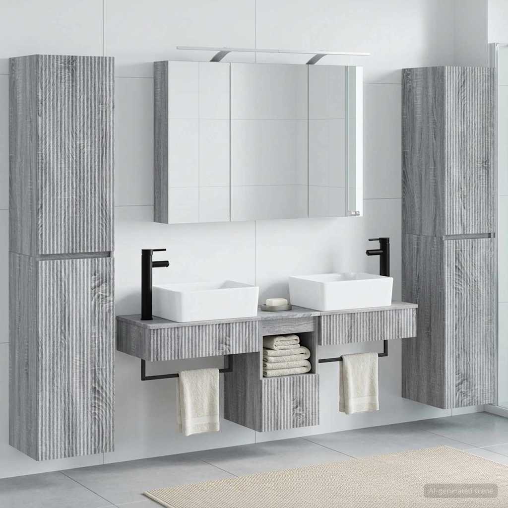 Set namještaja za kupaonicu 6 pcs Siva Sonoma