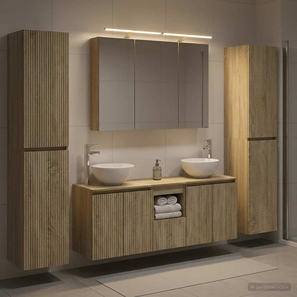 Set namještaja za kupaonicu 6 pcs Hrast sonoma
