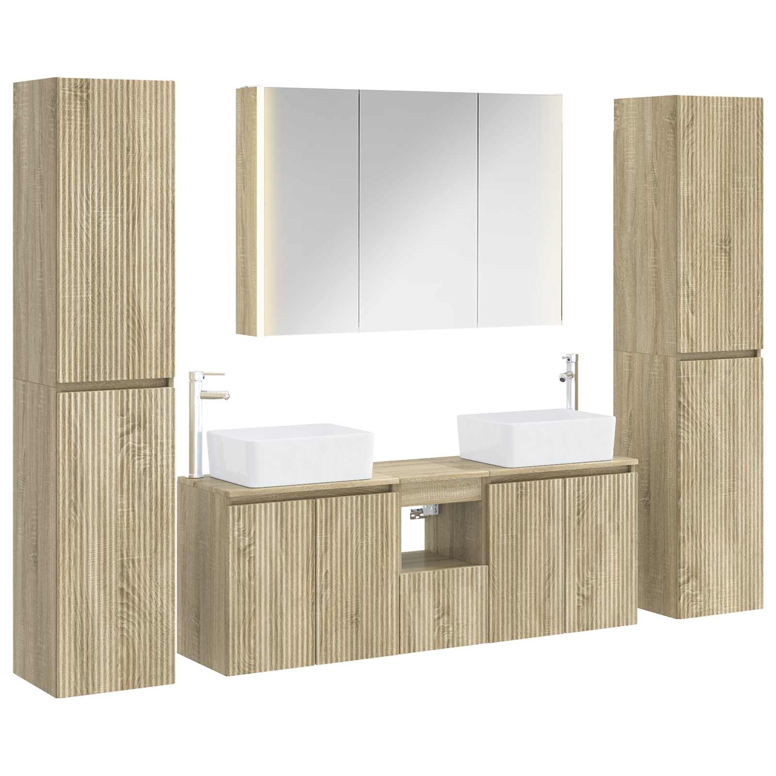 Set namještaja za kupaonicu 6 pcs Hrast sonoma