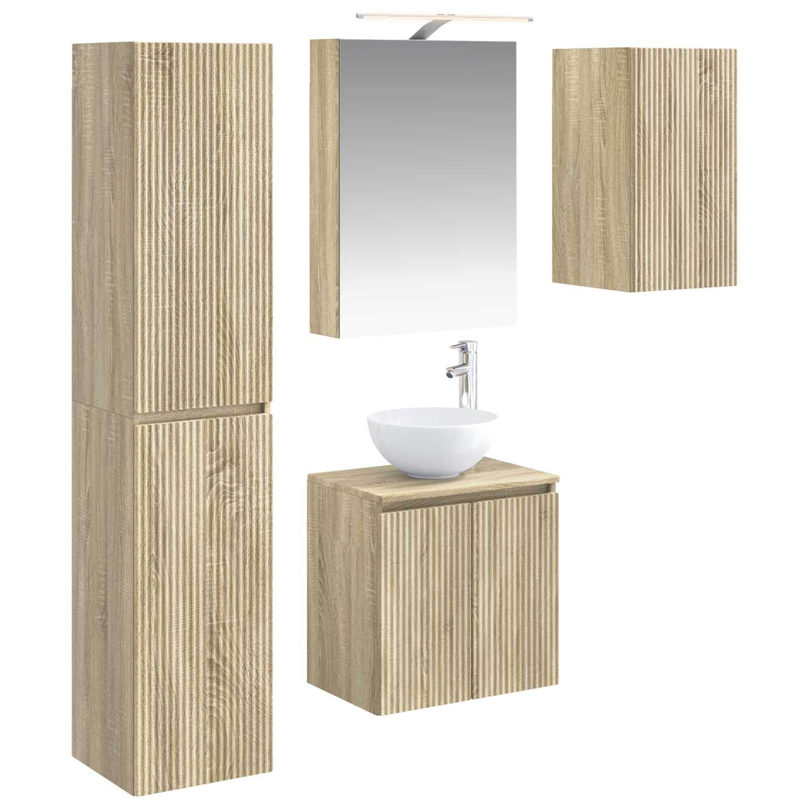 Set ormarića za kupaonicu 5 pcs Hrast sonoma 50 x 14,5 x 70 cm