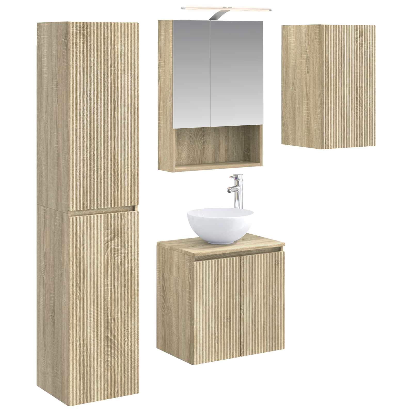 Set ormarića za kupaonicu 5 pcs Hrast sonoma 50 x 14,5 x 70 cm