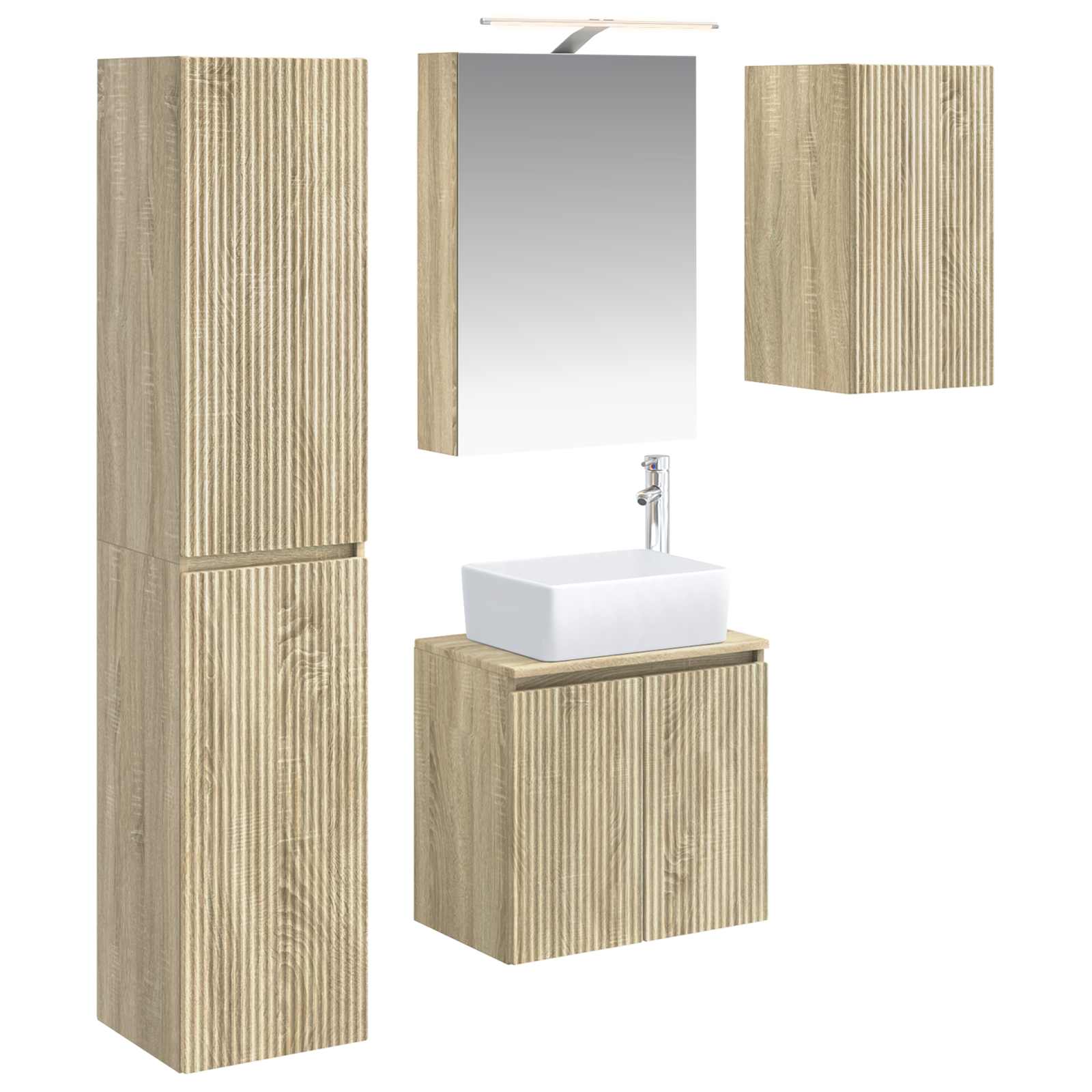 Set ormarića za kupaonicu 5 pcs Hrast sonoma 50 x 14,5 x 70 cm