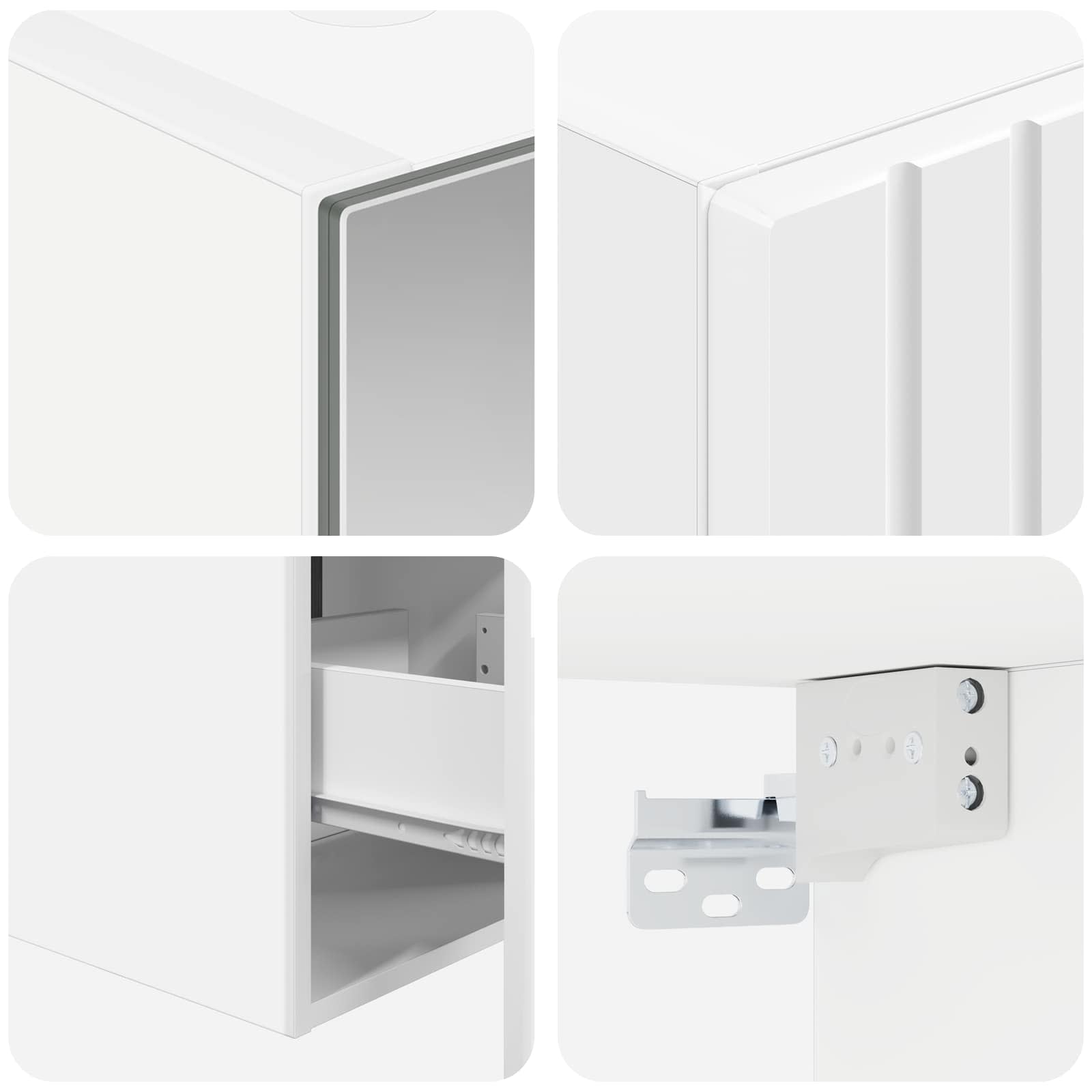 Set ormarića za kupaonicu 5 pcs Bijela 43 x 16 x 62,5 cm
