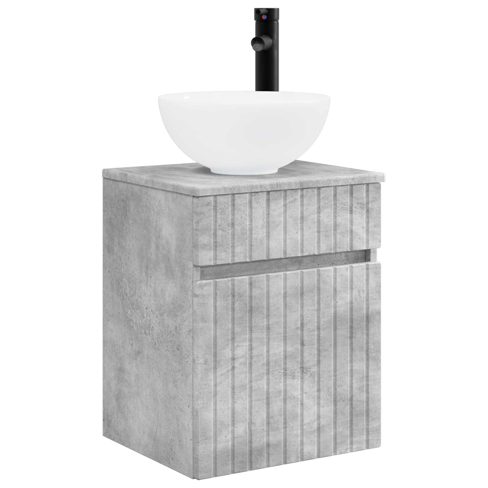 Set ormarića za kupaonicu 5 pcs Betonska siva 43 x 16 x 62,5 cm
