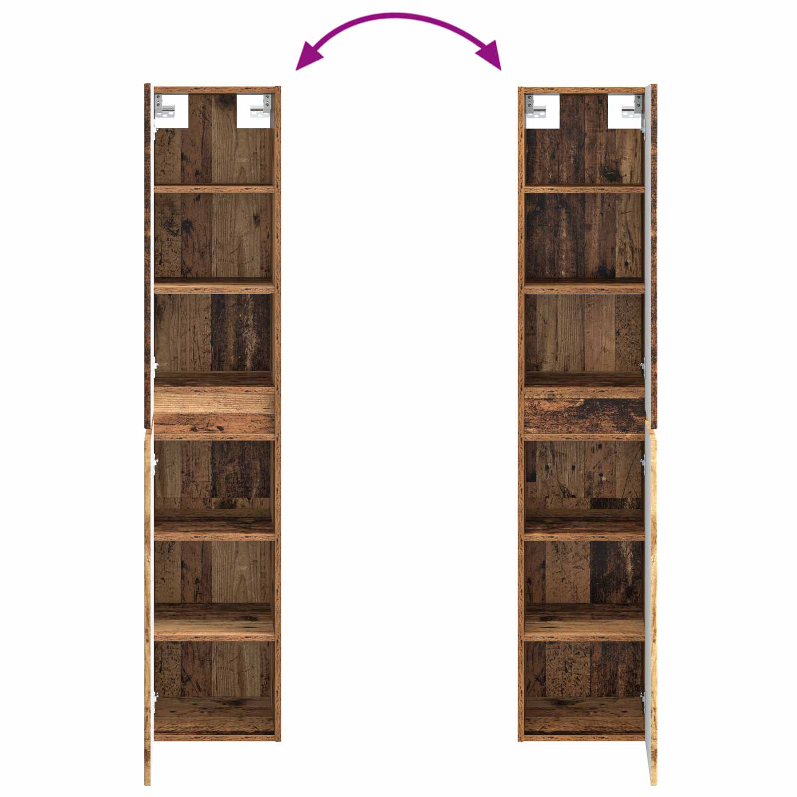 Set ormarića za kupaonicu 5 pcs Staro drvo 43 x 11,5 x 60,5 cm