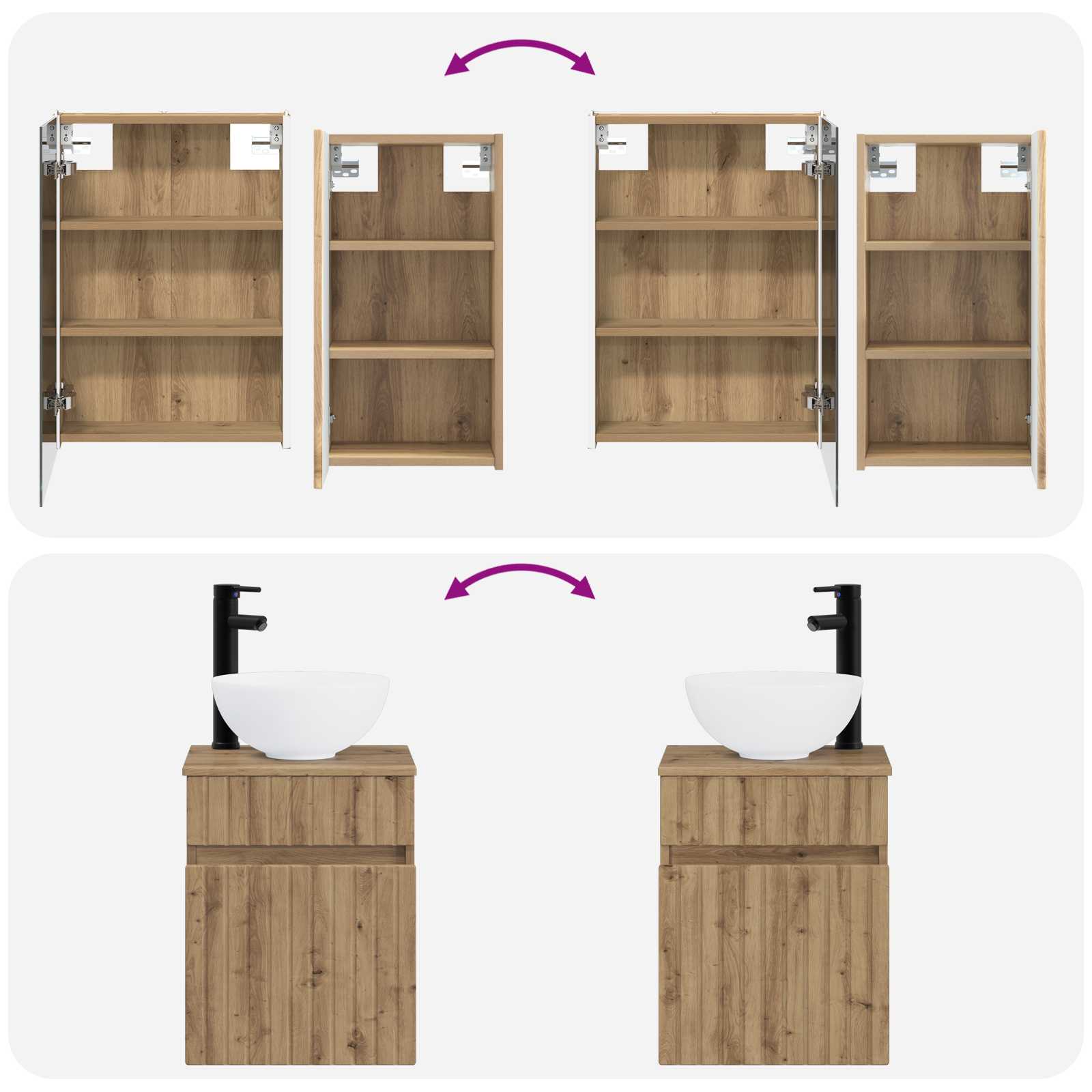 Set ormarića za kupaonicu 5 pcs Hrast artisan