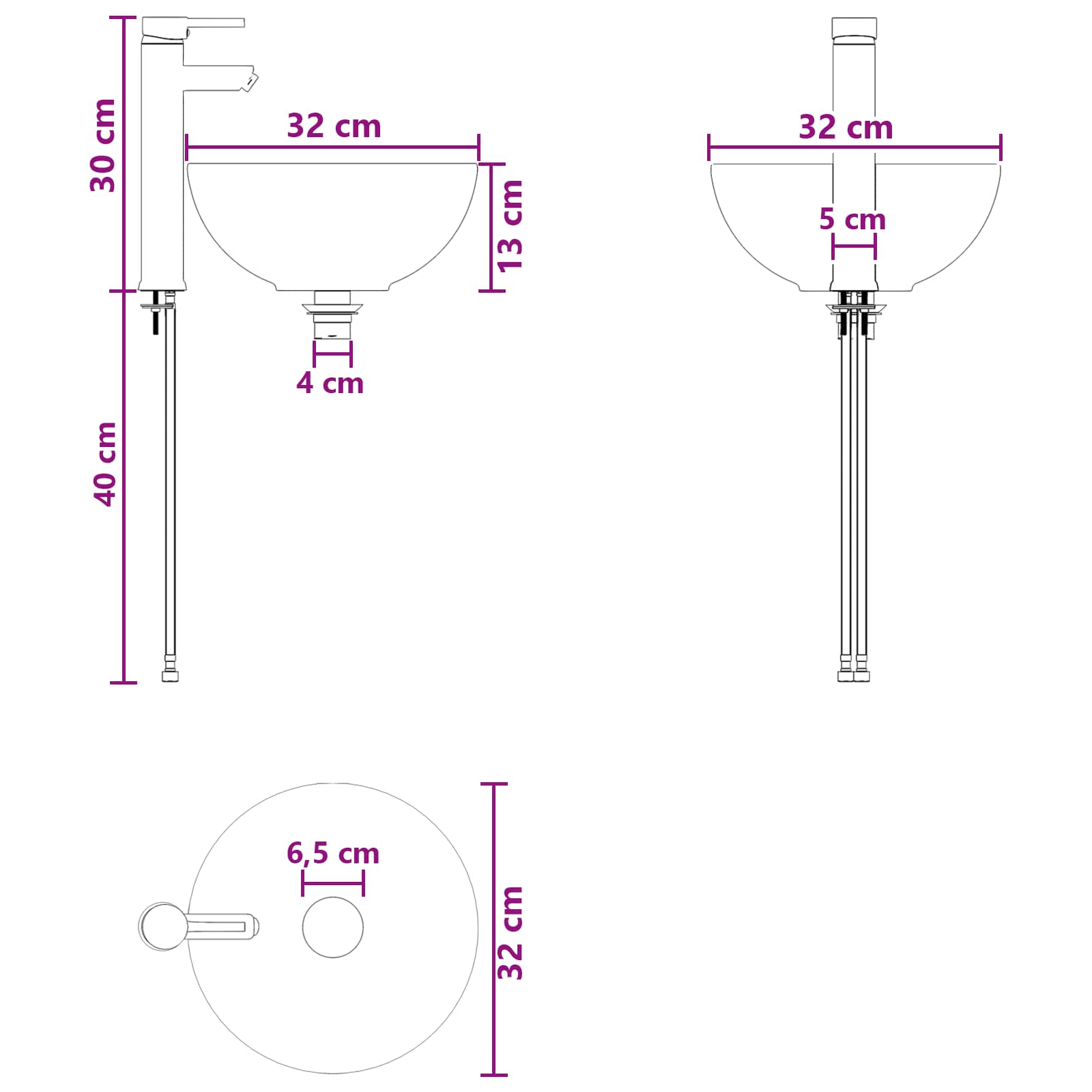 Set ormarića za kupaonicu 4 pcs Bijela 40 x 10,5 x 60,5 cm