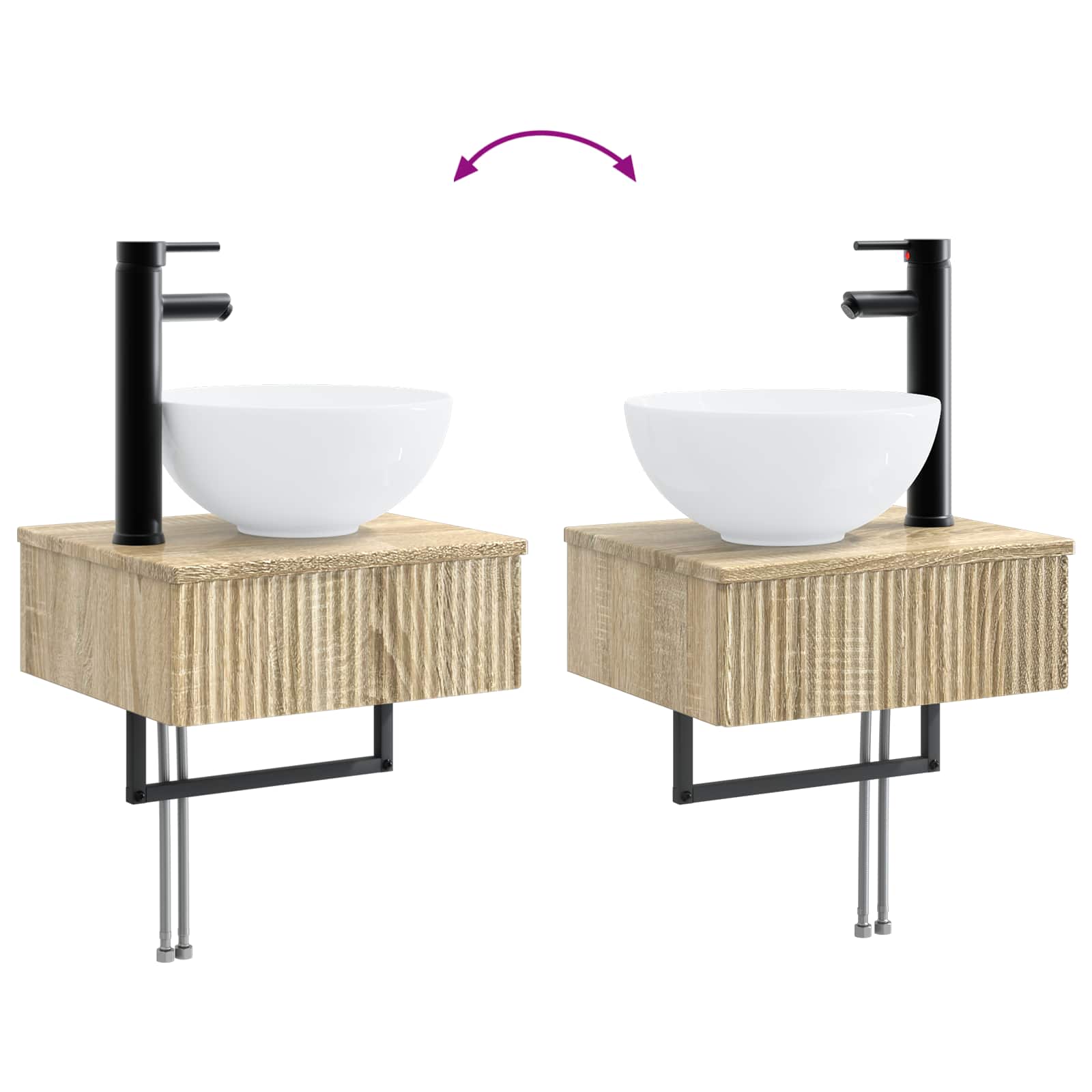 Set ormarića za kupaonicu 4 pcs Hrast sonoma 43 x 16 x 62,5 cm