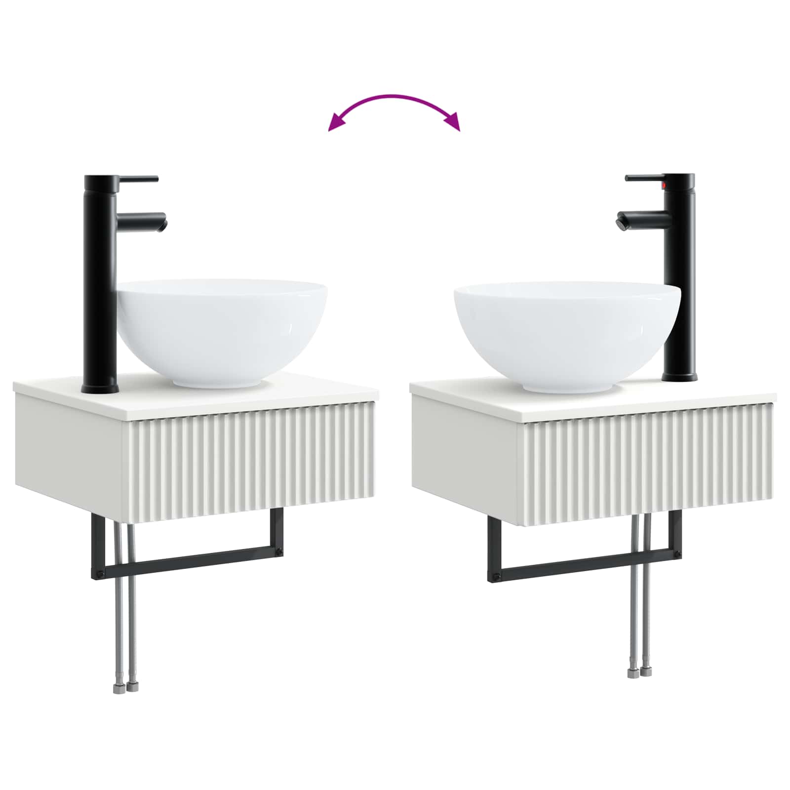 Set ormarića za kupaonicu 4 pcs Bijela 43 x 11,5 x 60,5 cm