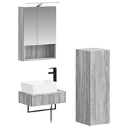 Set ormarića za kupaonicu 4 pcs Siva Sonoma 50 x 14,5 x 70 cm