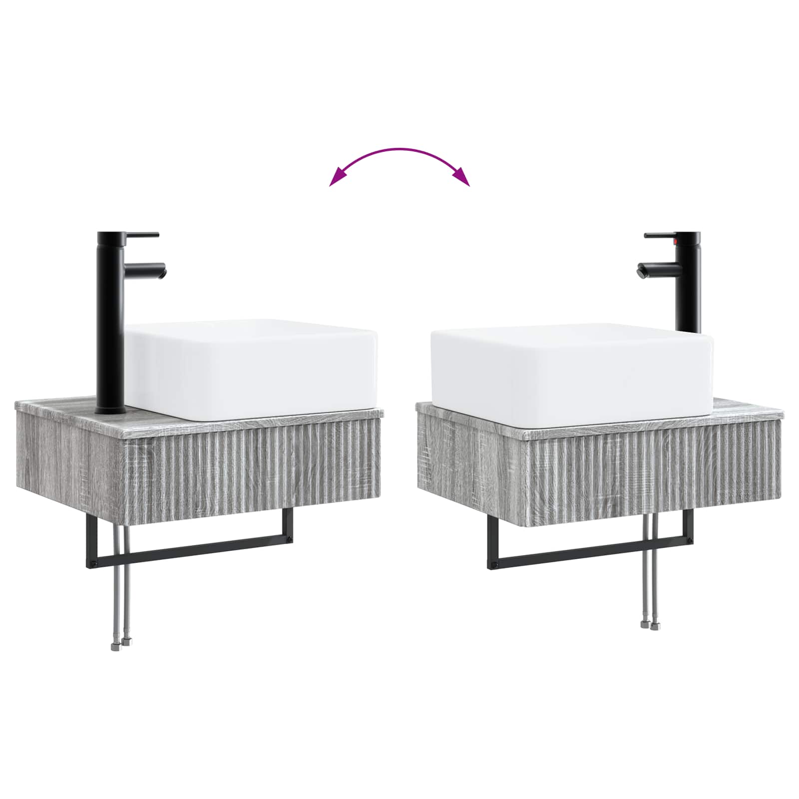 Set ormarića za kupaonicu 4 pcs Siva Sonoma 50 x 14,5 x 70 cm