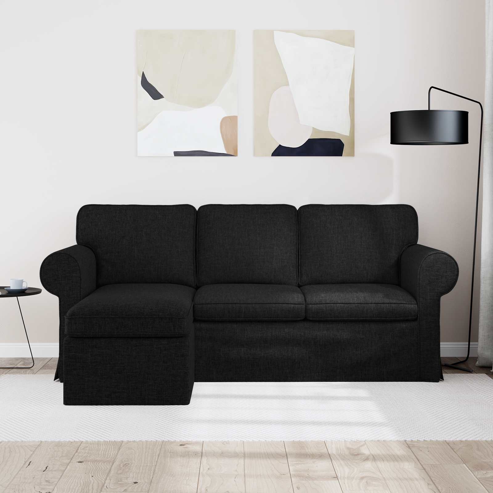 Sofa Crna 195 x 138 x 80 cm tkanina