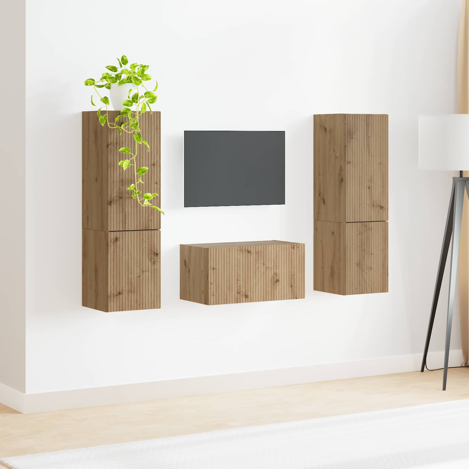 Set TV komoda 5 pcs Umjetnički hrast Konstruirano drvo