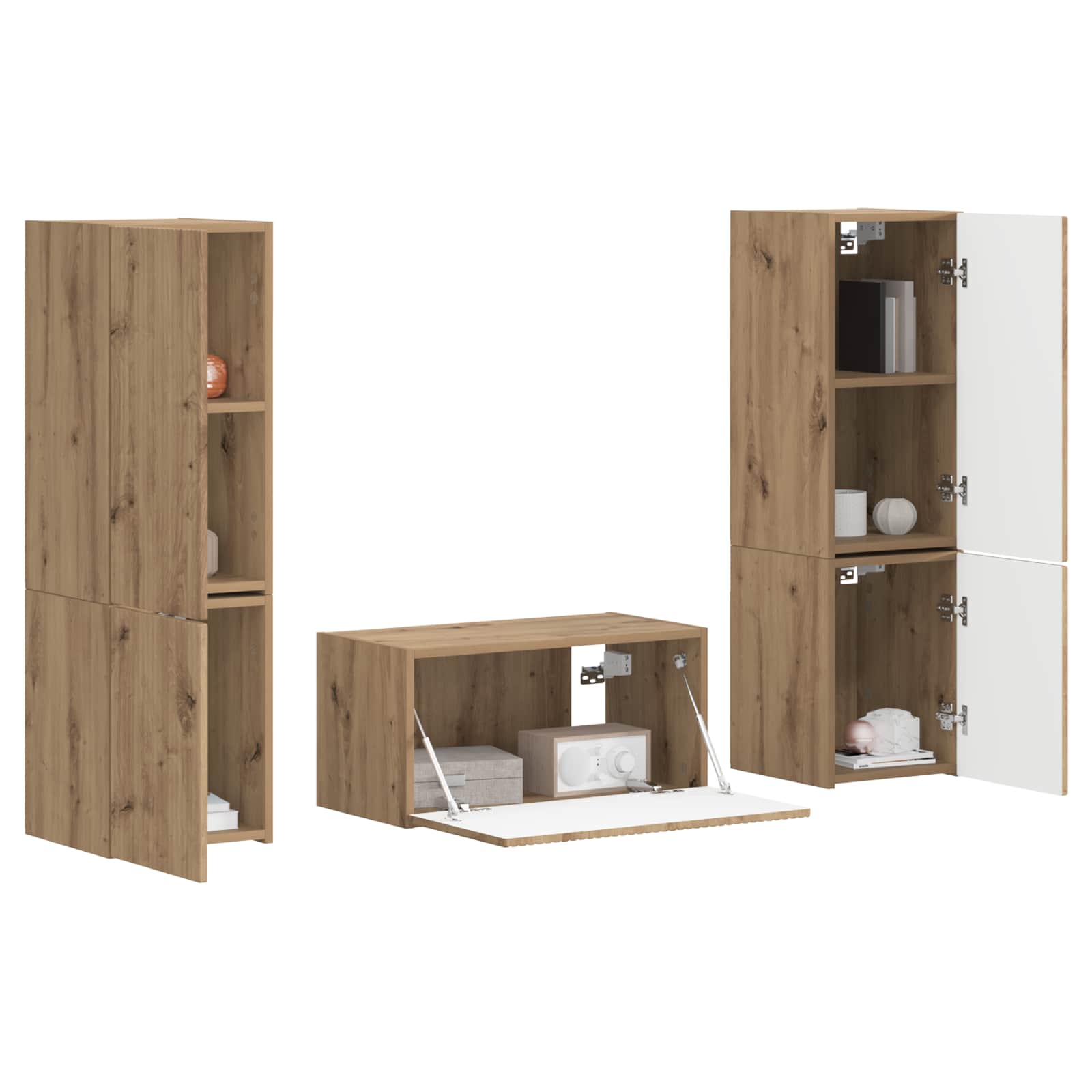 Set TV komoda 5 pcs Umjetnički hrast Konstruirano drvo