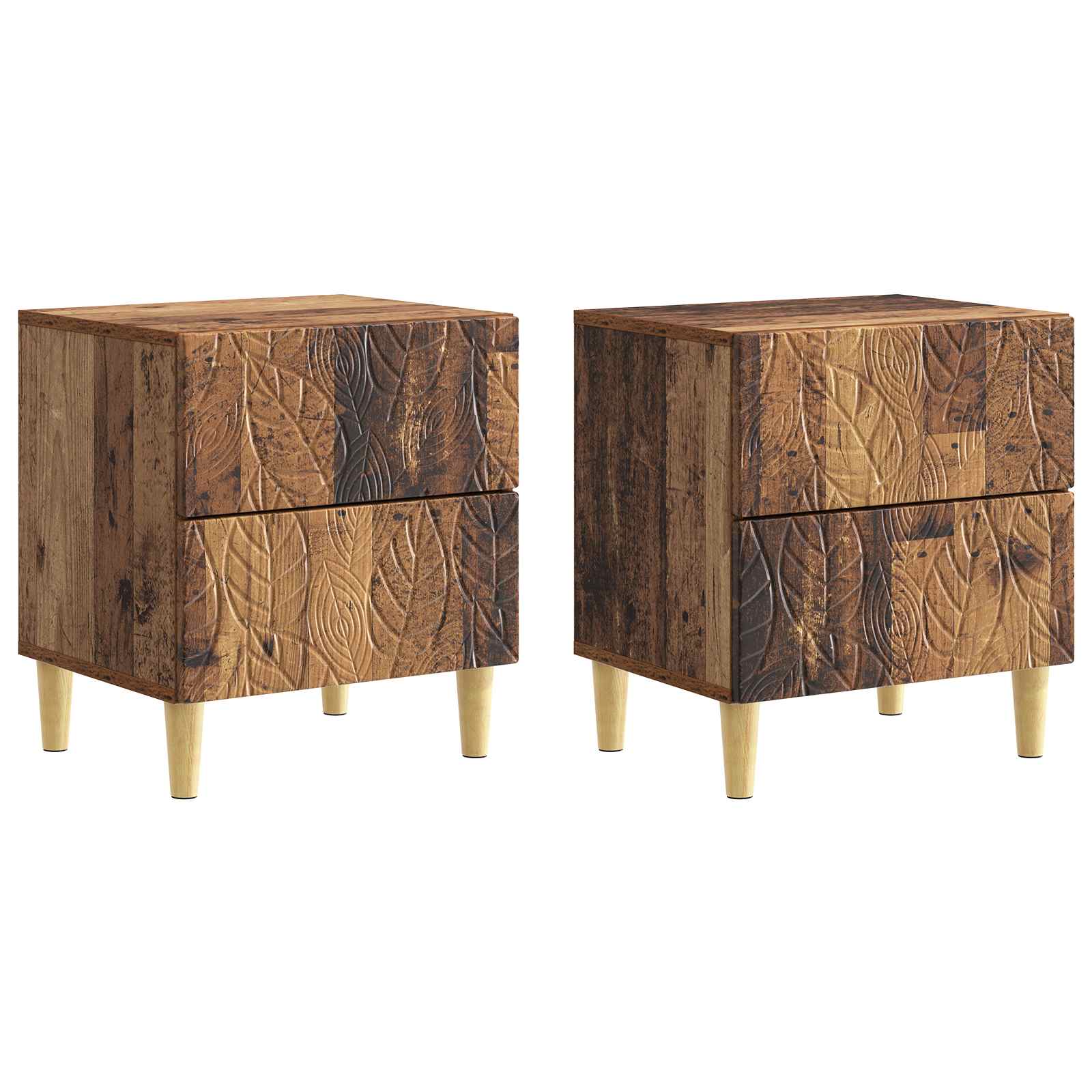 Noćni ormarić 2 pcs Staro drvo 43 x 34,5 x 48 cm