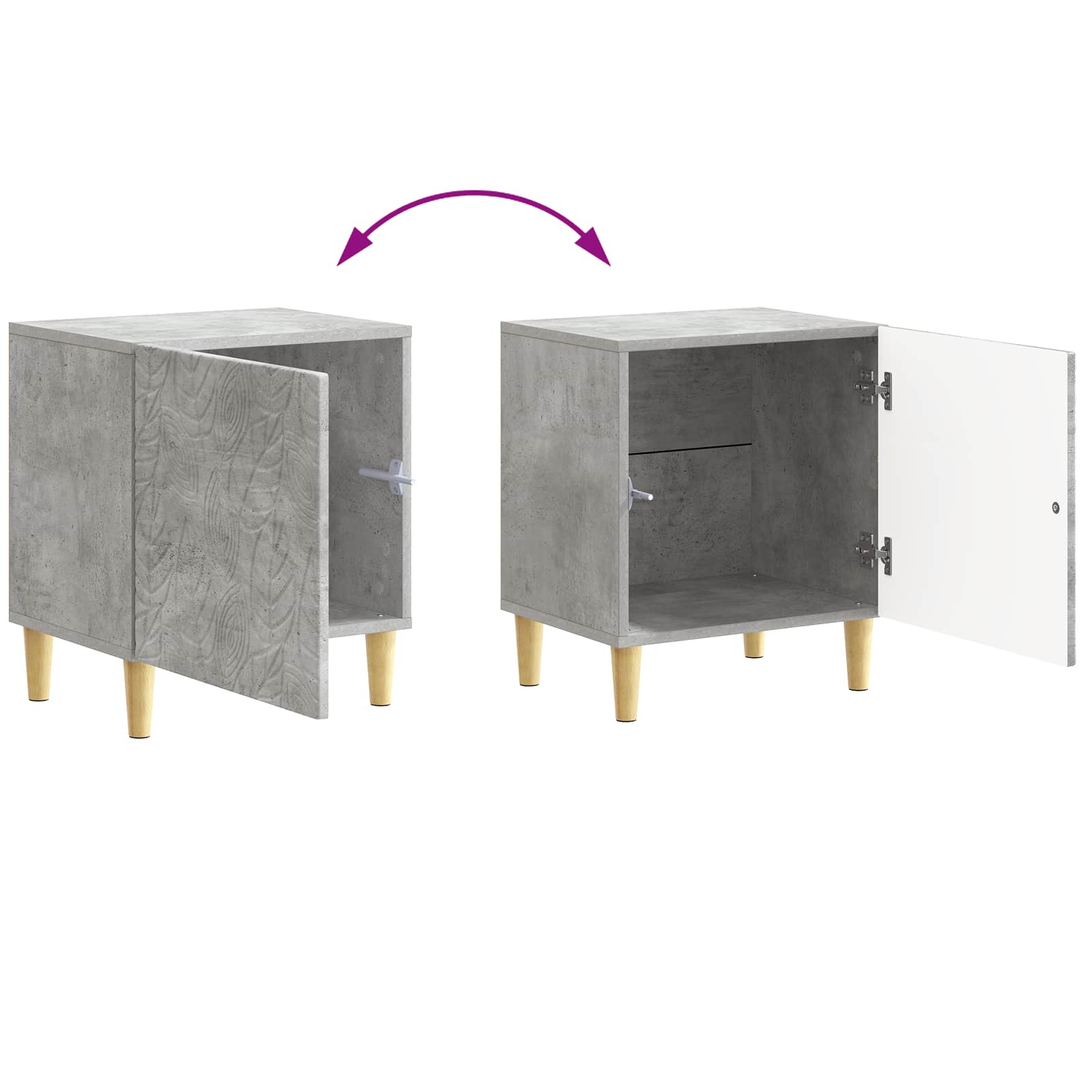 Noćni ormarić Betonska siva 43 x 34,5 x 50 cm Konstruirano drvo