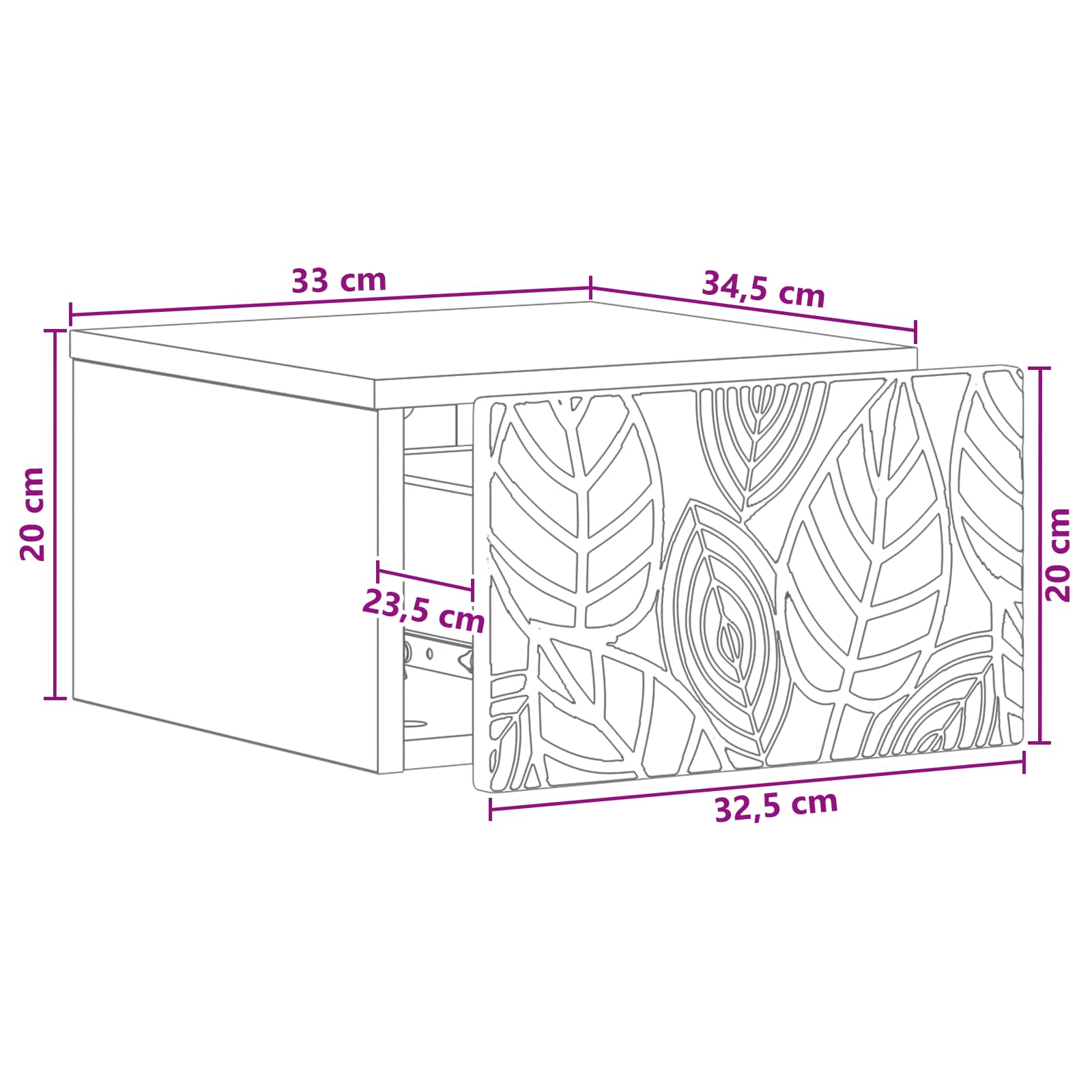 Stolna montirana na zid 2 pcs Bijela 34,5 x 33 x 20 cm