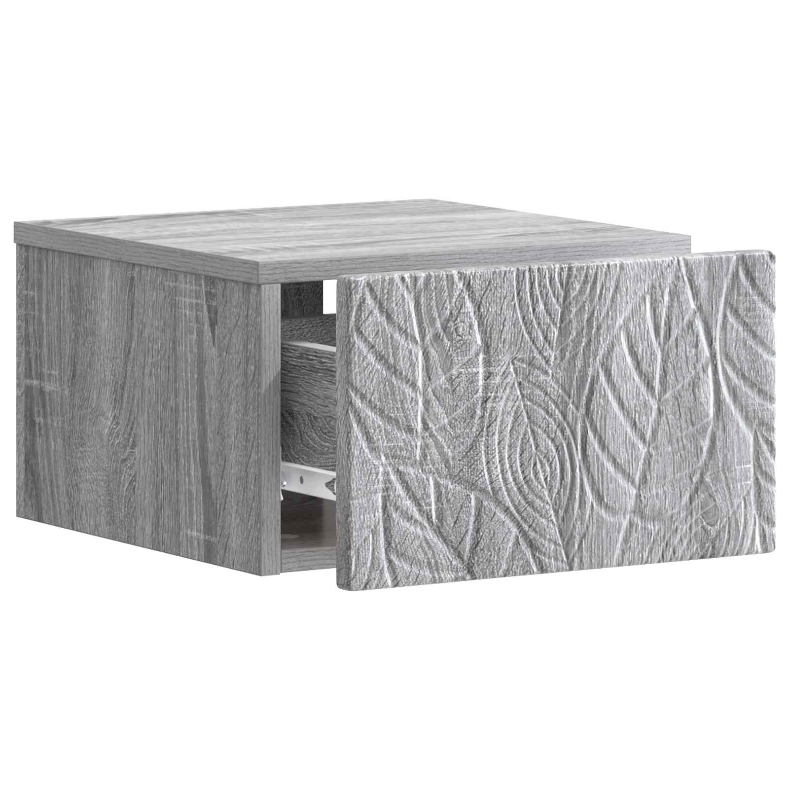 Noćni ormarić za montažu na zid Siva Sonoma 49 x 34,5 x 20 cm