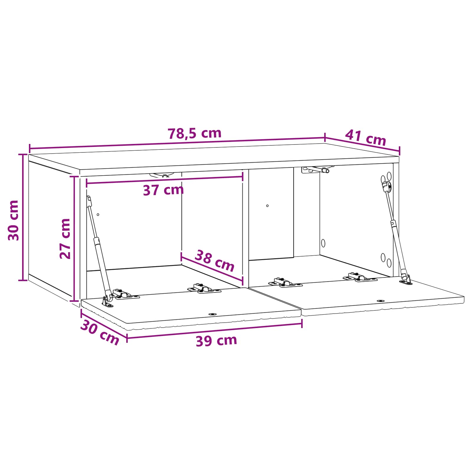 TV ormar za zid 78,5 x 31 cm Siva Sonoma Konstruirano drvo