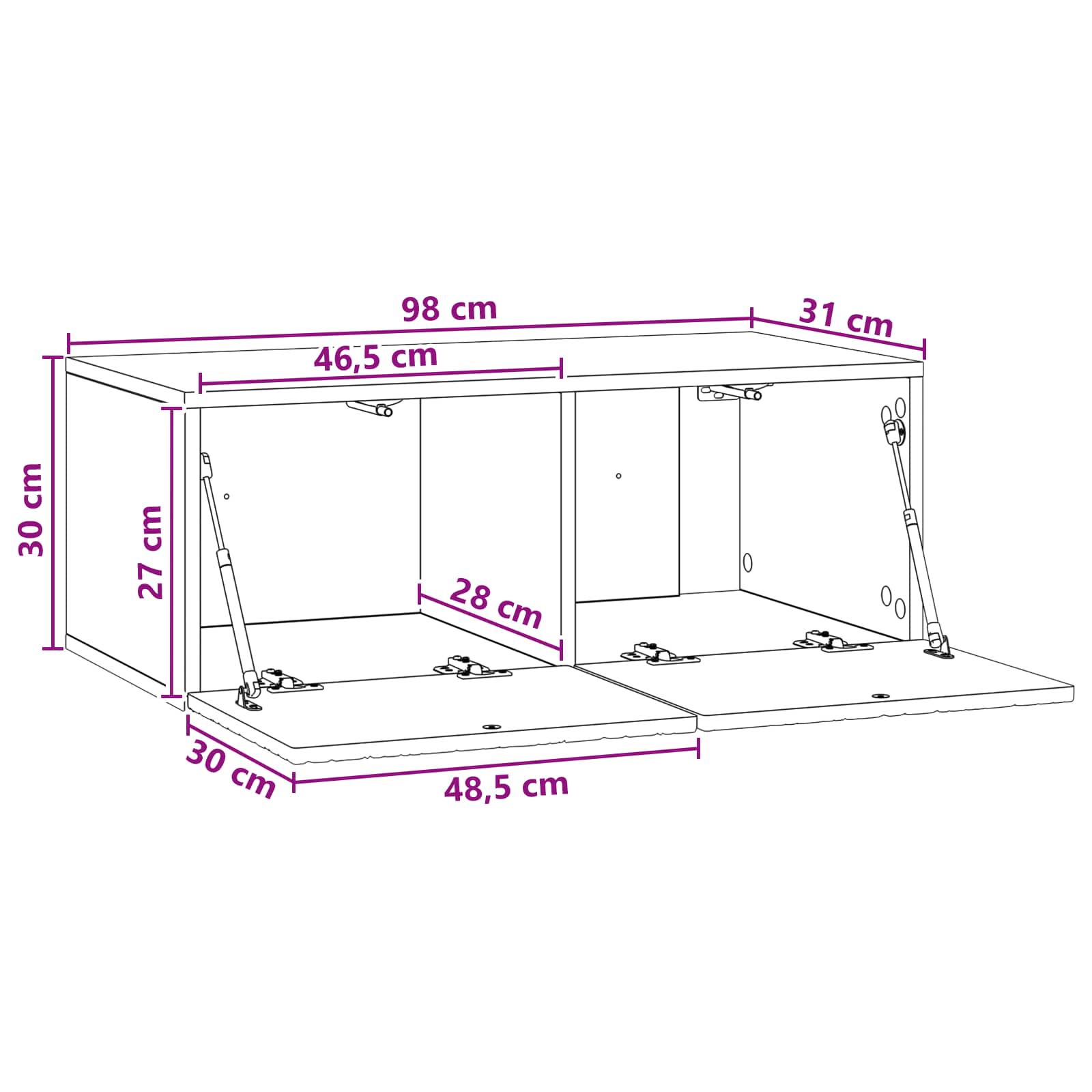 TV ormar za zid 98 x 31 cm Hrast sonoma Konstruirano drvo Zidne