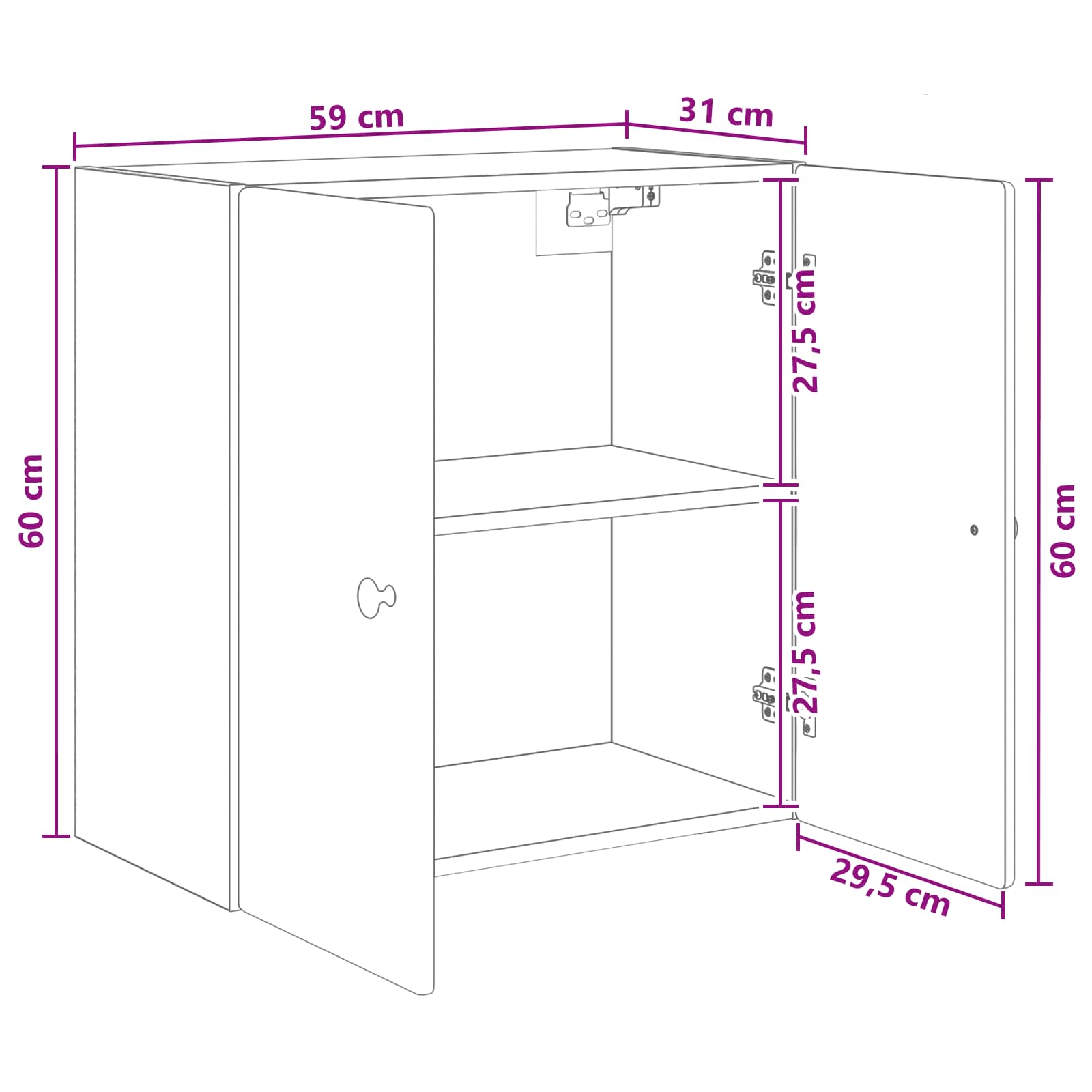 Ormar za montažu na zid Hrast artisan 59 x 31 x 60 cm
