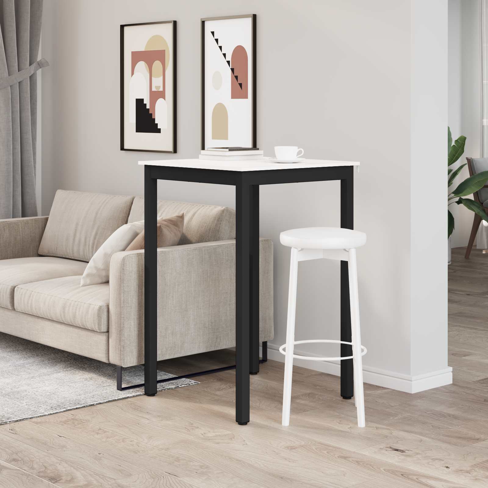 Stol za bar Bijelo 70 x 70 x 105 cm Čvrsto borovo drvo