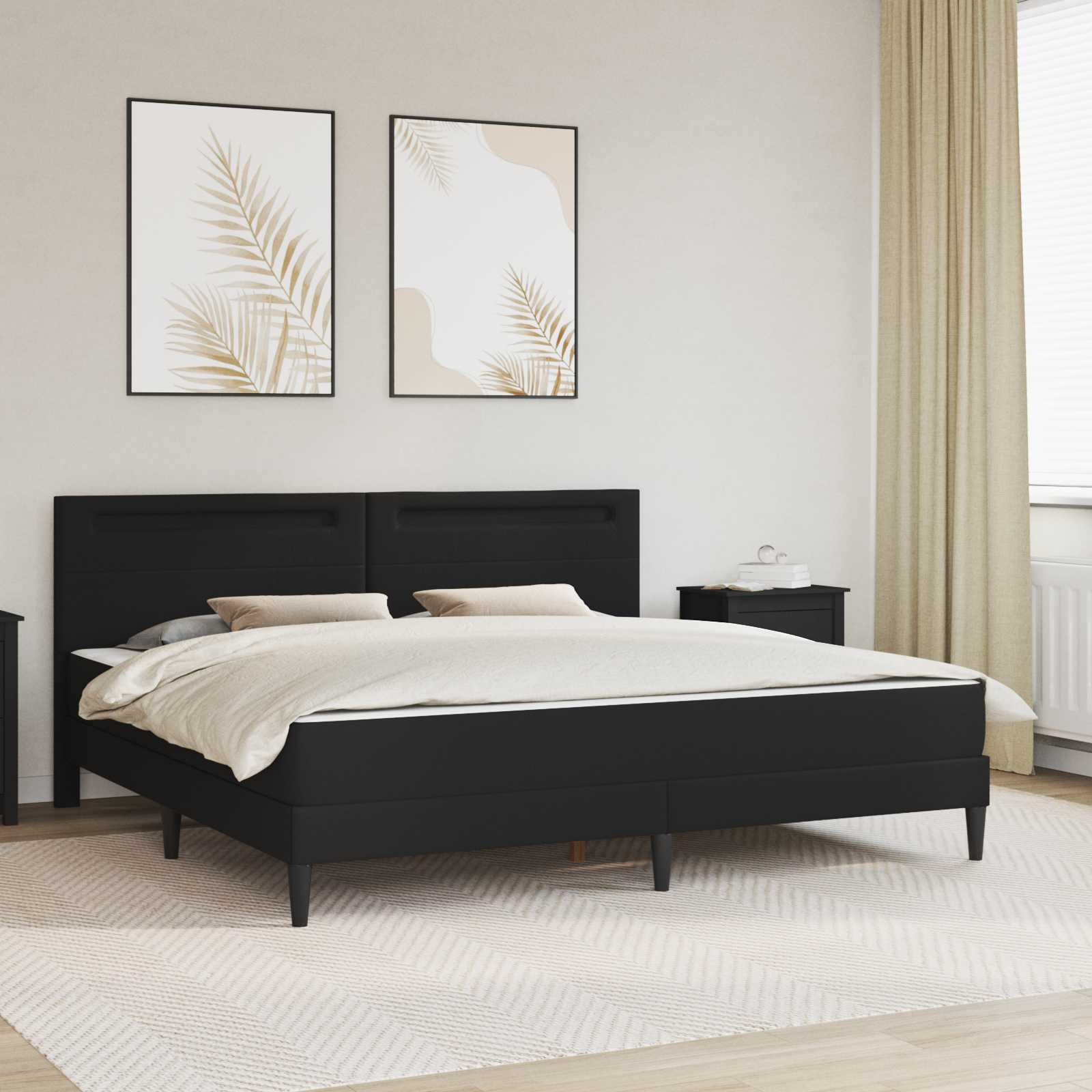 Krevetna konstrukcija Crna 200 x 200 cm Umjetna koža