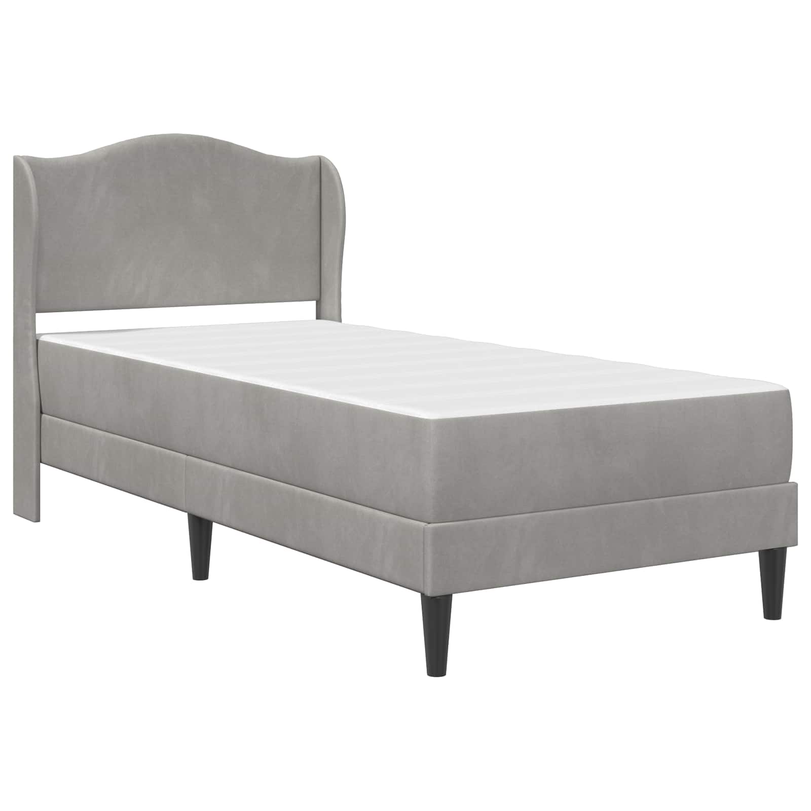 Krevetna konstrukcija 2 pcs Svjetlosiva 90 x 190 cm Baršun