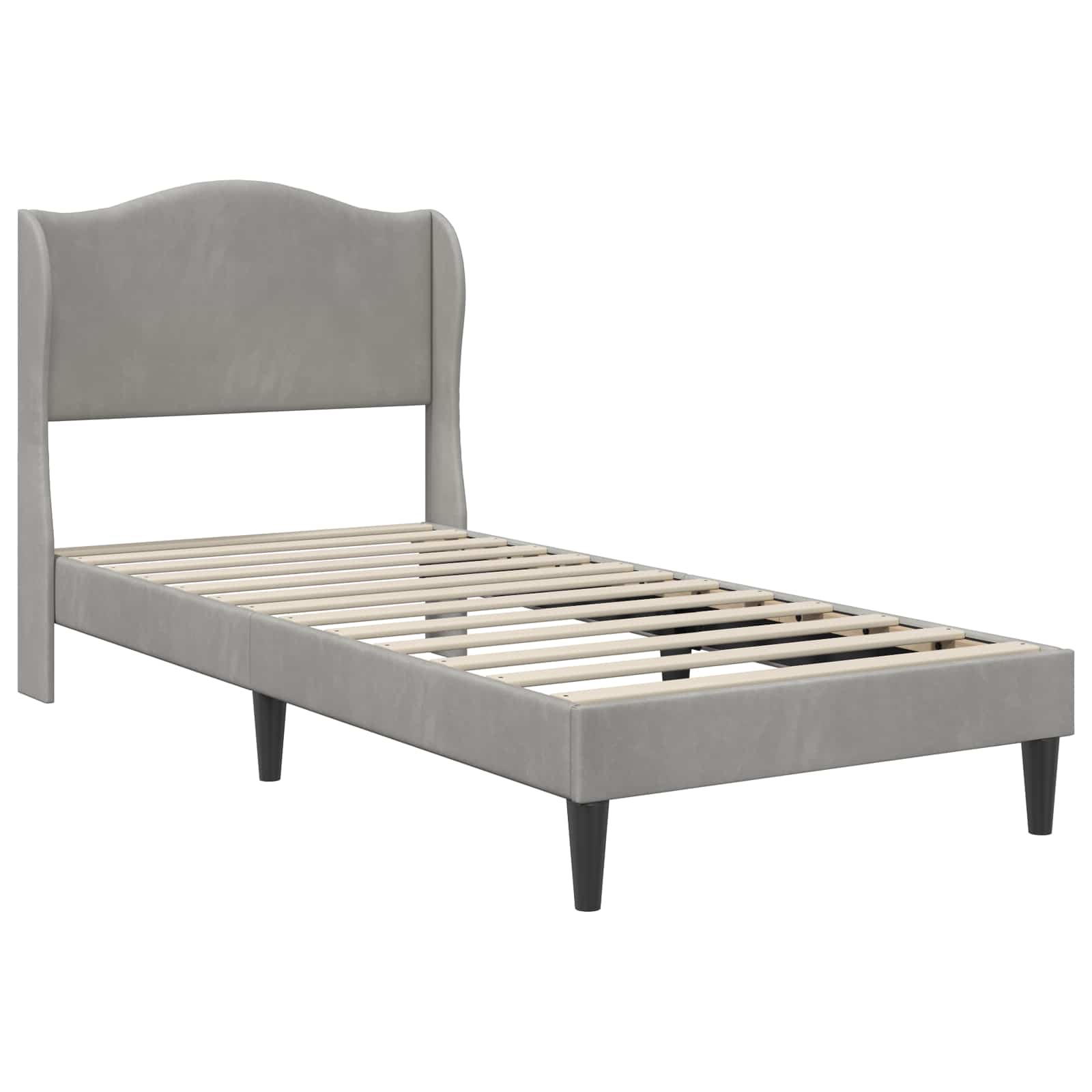 Krevetna konstrukcija 2 pcs Svjetlosiva 90 x 190 cm Baršun
