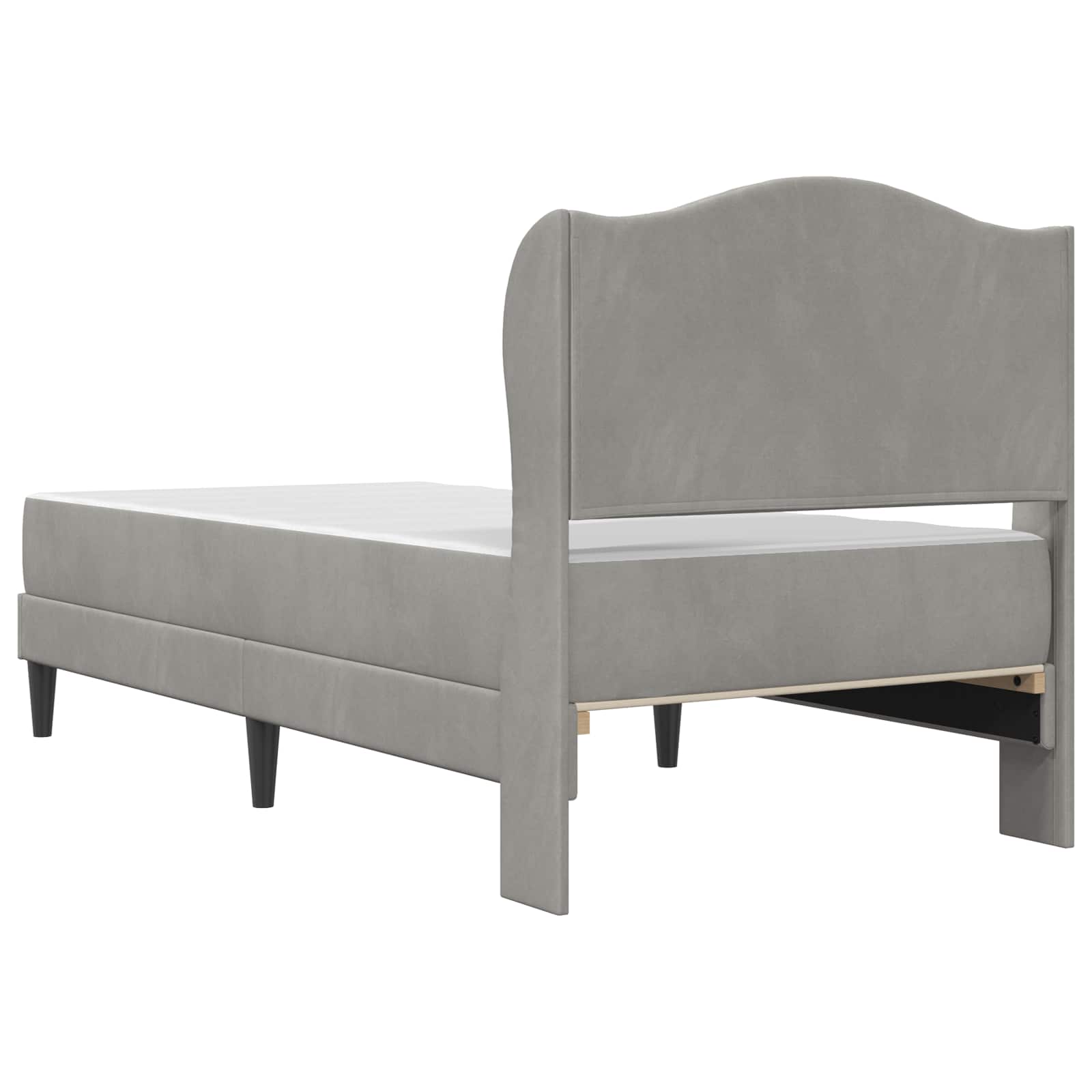 Krevetna konstrukcija 2 pcs Svjetlosiva 90 x 190 cm Baršun