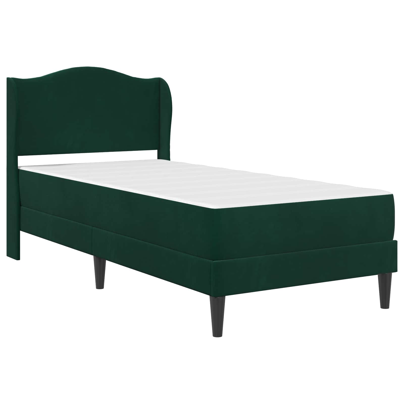 Krevetna konstrukcija 2 pcs Tamnozelena 90 x 190 cm Baršun
