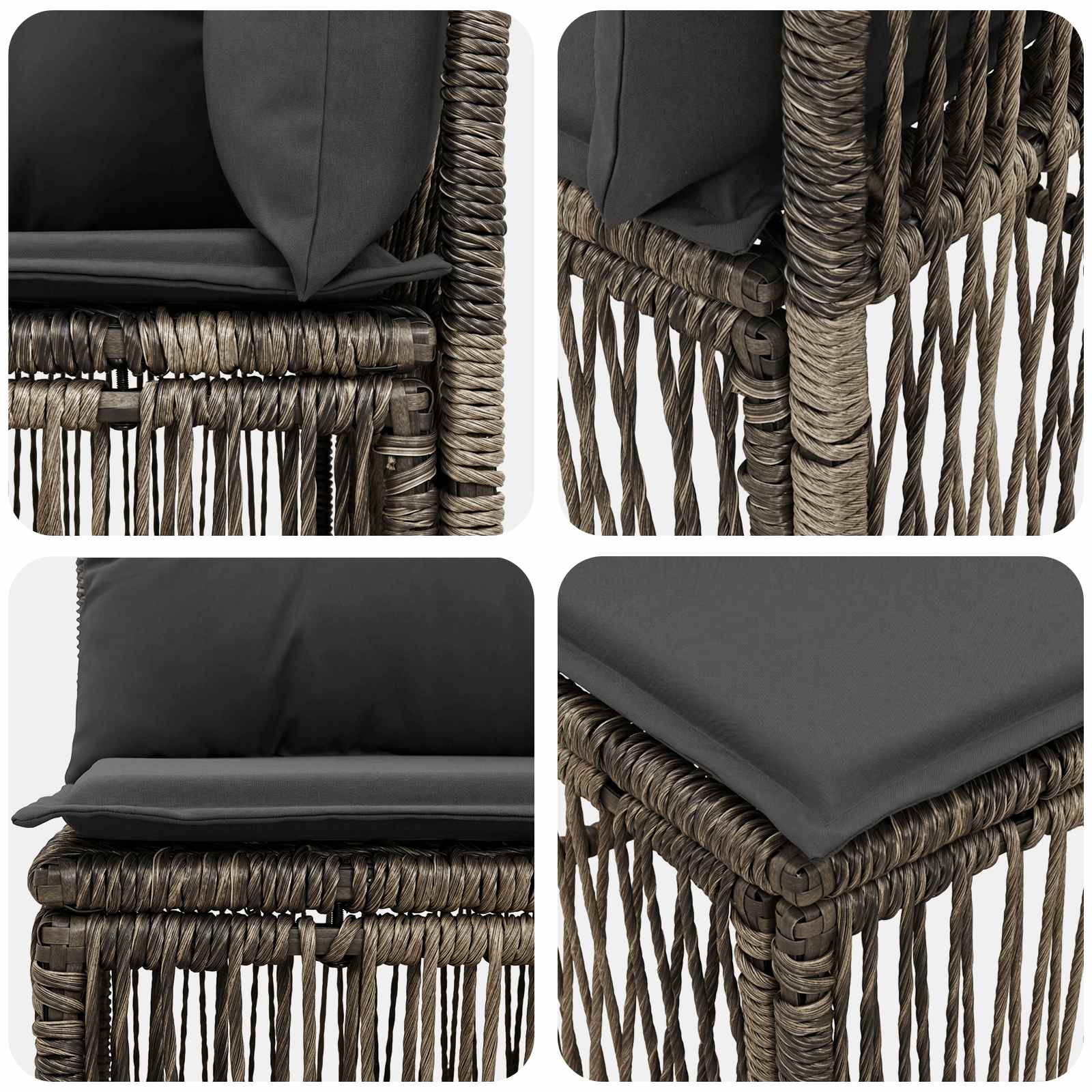 4-sjedala sofa 4 pcs 4-Broj sjedala Siva poliratan