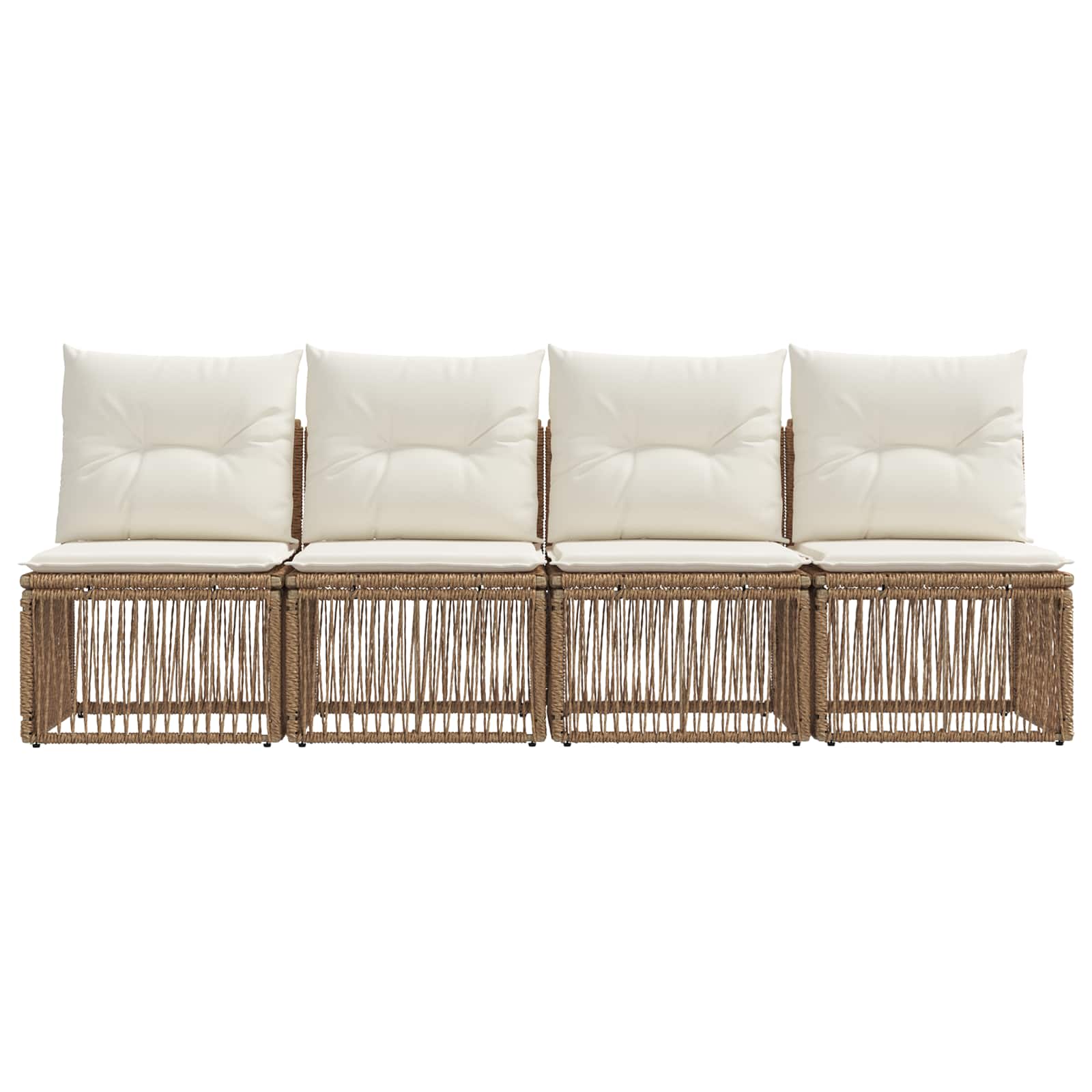 4-sjedala sofa 4 pcs 4-Broj sjedala Bež poliratan