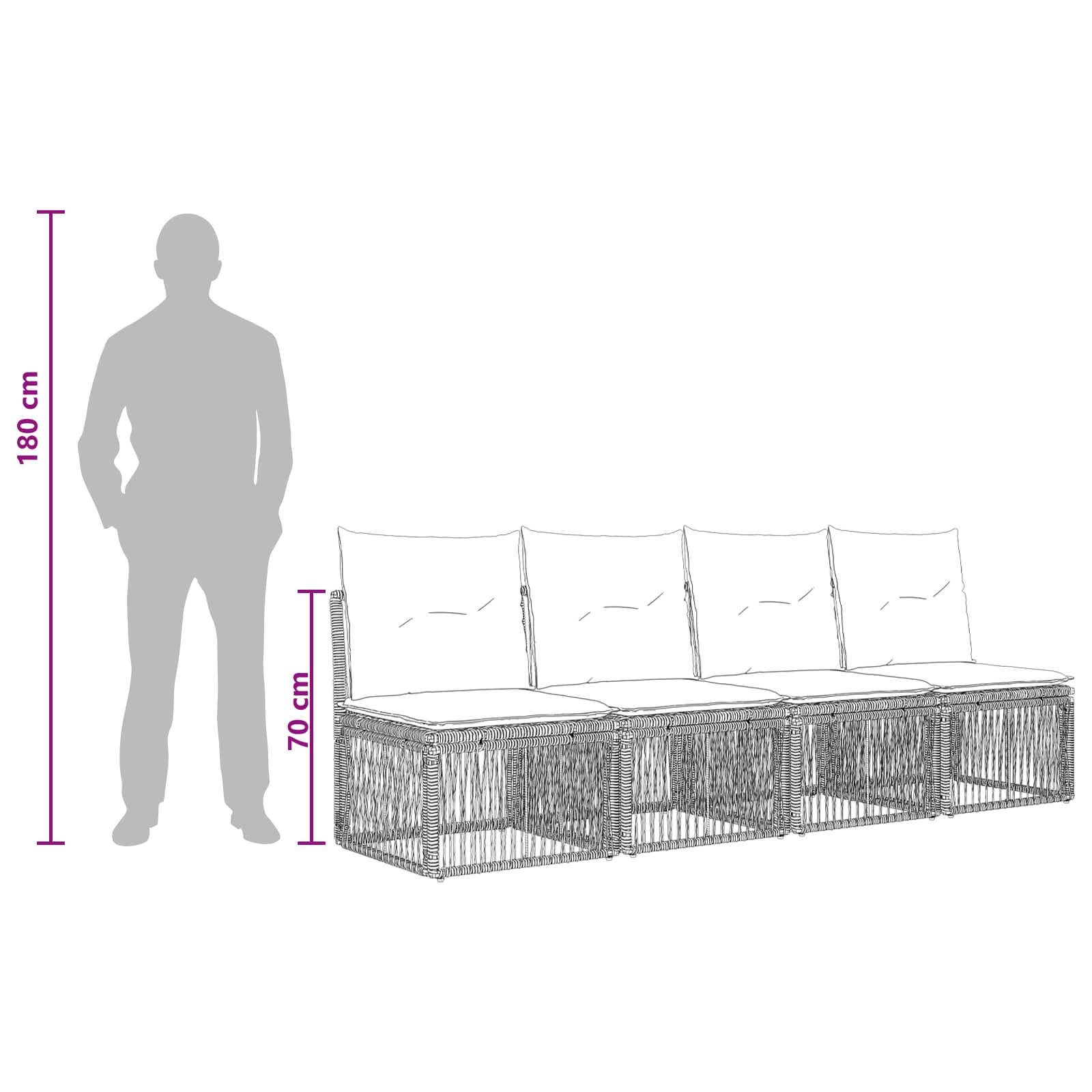 4-sjedala sofa 4 pcs 4-Broj sjedala Bež poliratan