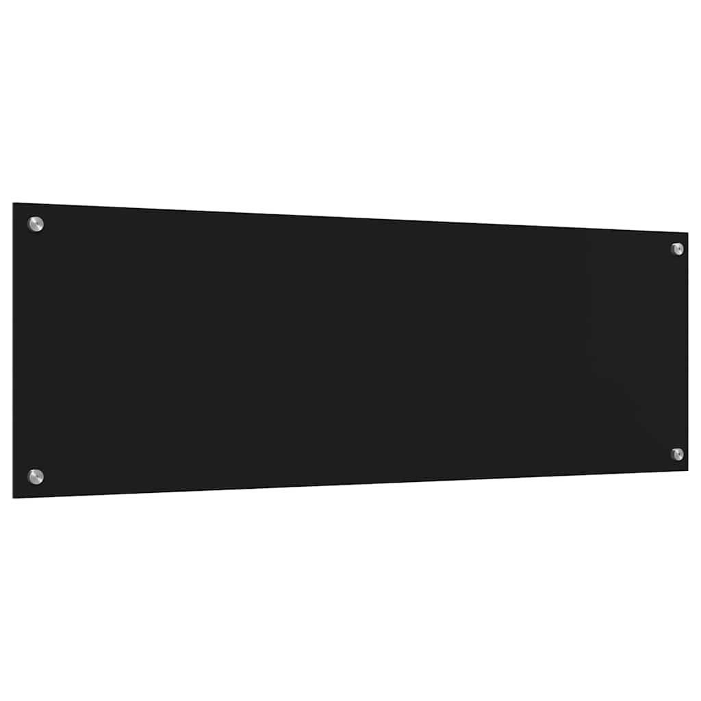 Kuhinjski zid 2 pcs Crna 120 x 40 cm Staklo otporno na udarce