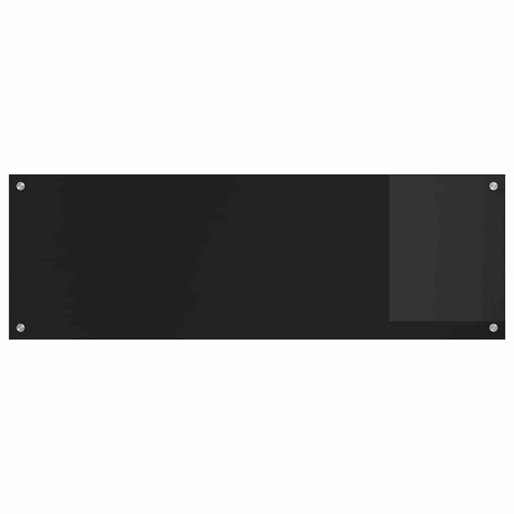 Kuhinjski zid 2 pcs Crna 120 x 40 cm Staklo otporno na udarce