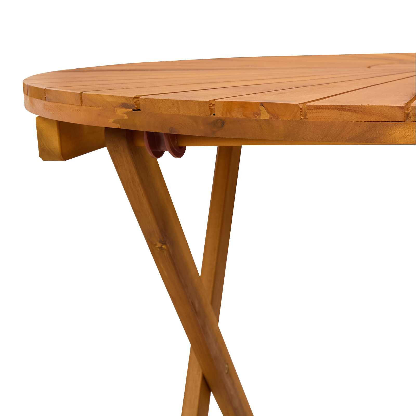 Preklopni vrtni stol Prirodna Ø90 x 75 cm Čvrsto drvo akacije