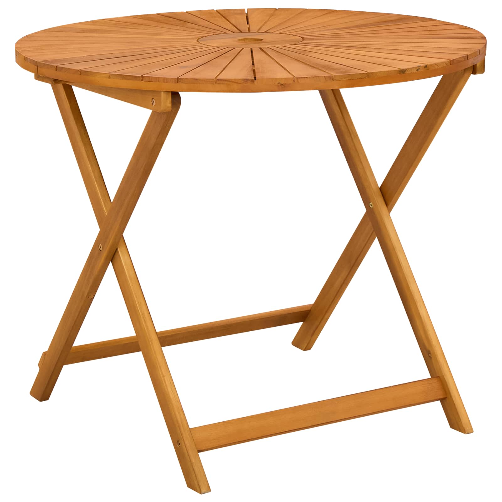 Preklopni vrtni stol Prirodna Ø90 x 75 cm Čvrsto drvo akacije