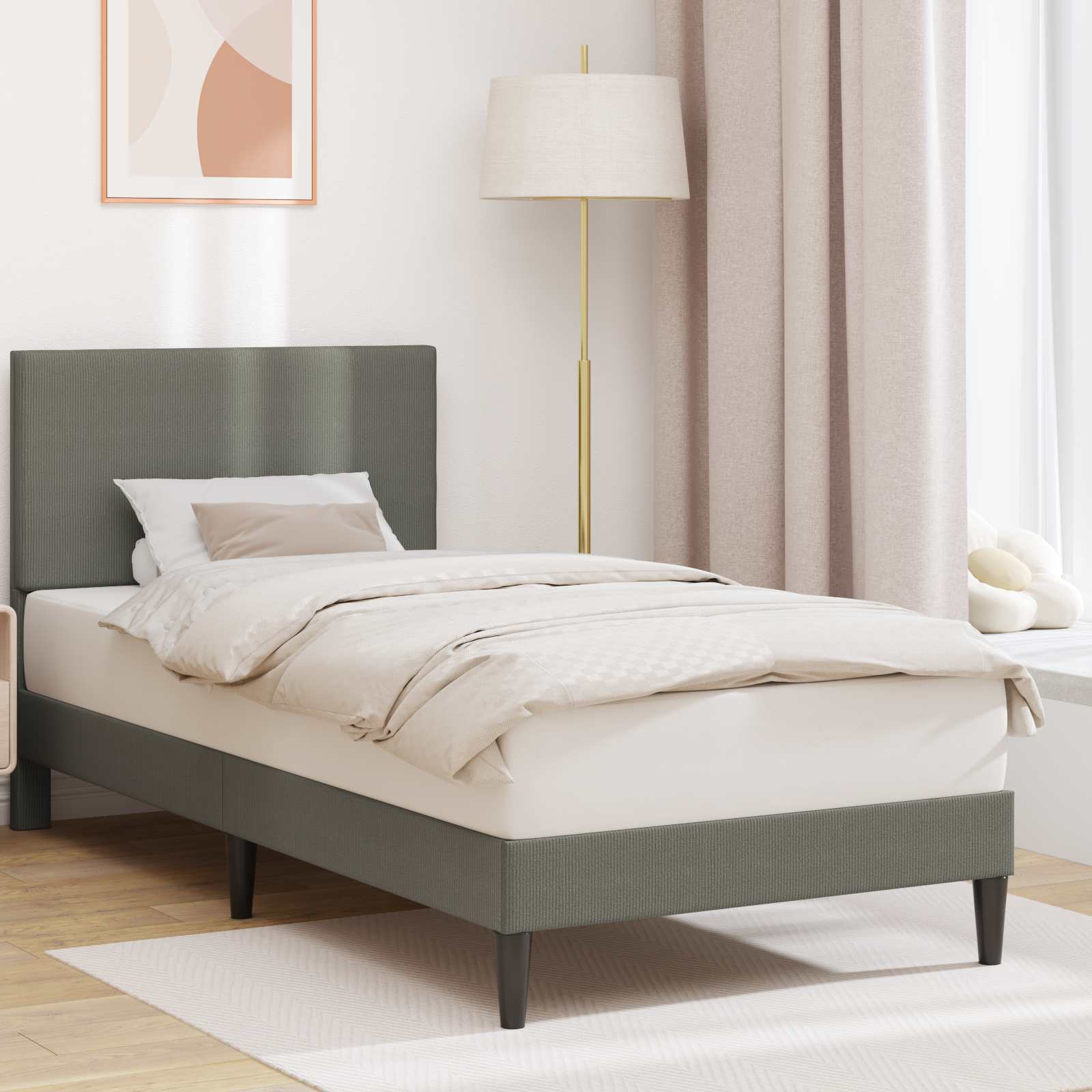 Krevetna konstrukcija Svjetlosiva 80 x 200 cm Kordura tekstil