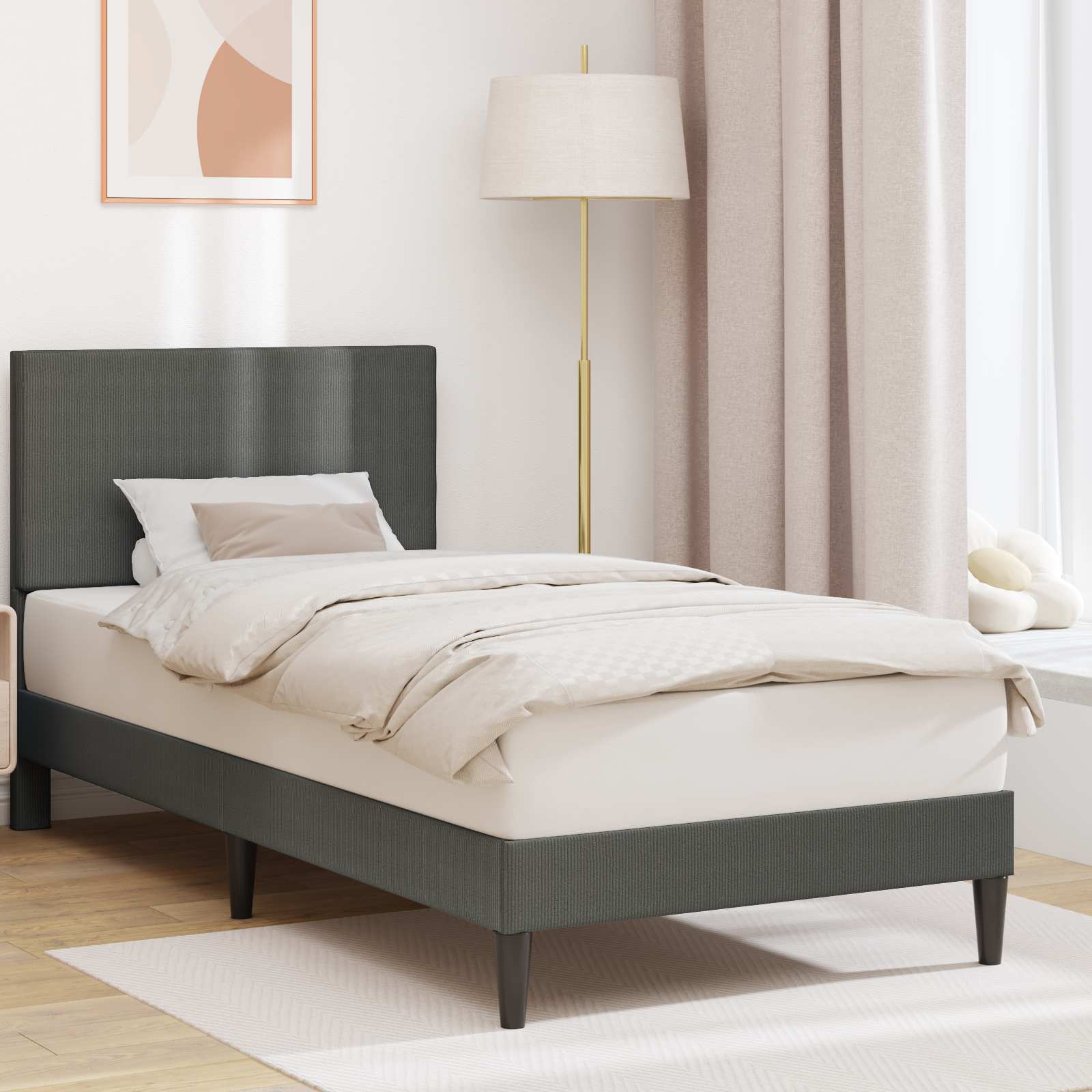Krevetna konstrukcija Tamnosiva 80 x 200 cm Kordura tekstil