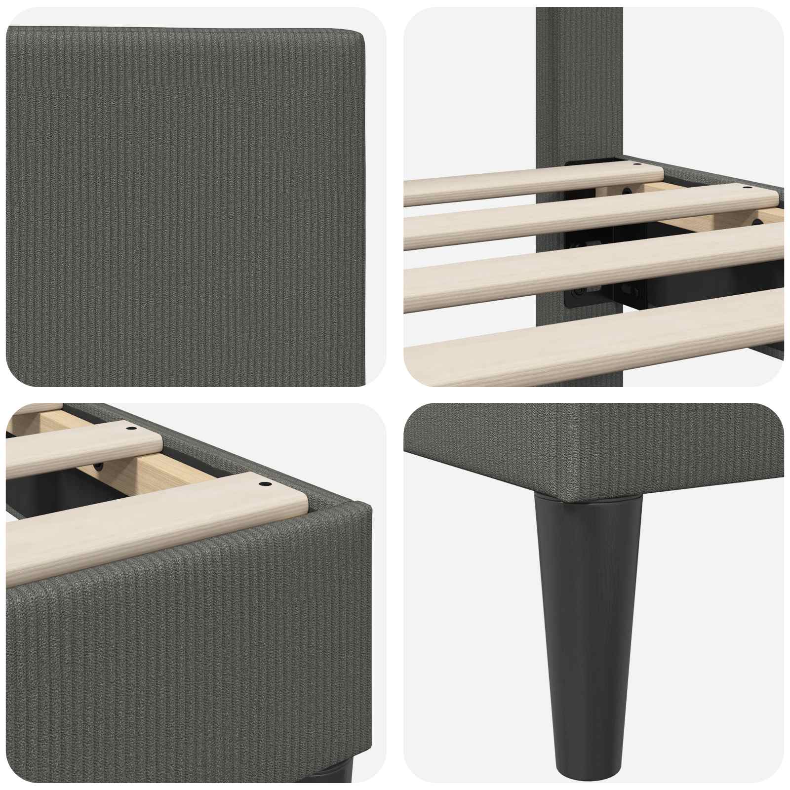 Krevetna konstrukcija Tamnosiva 120 x 200 cm Kordura tekstil