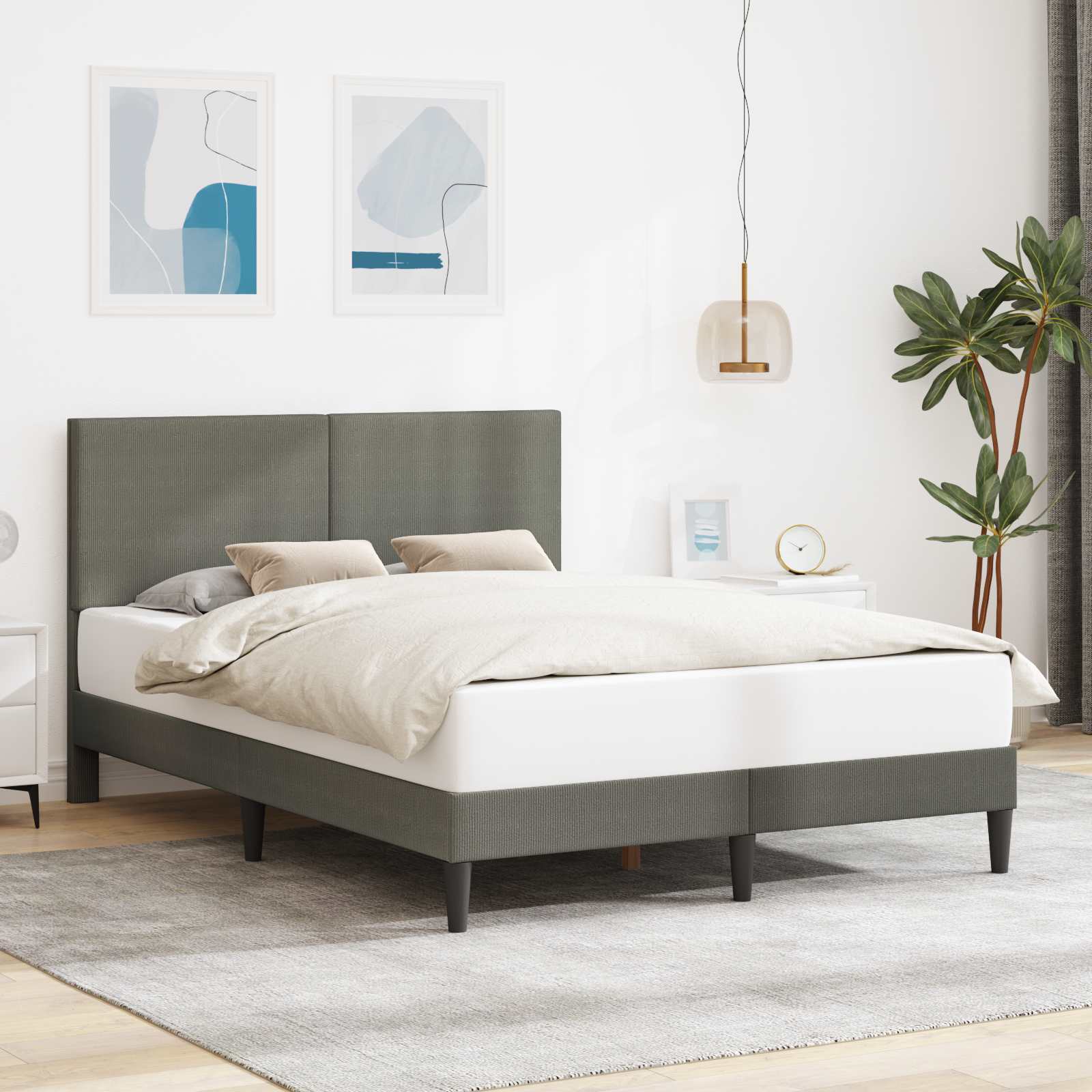 Krevetna konstrukcija Svjetlosiva 140 x 200 cm Kordura tekstil
