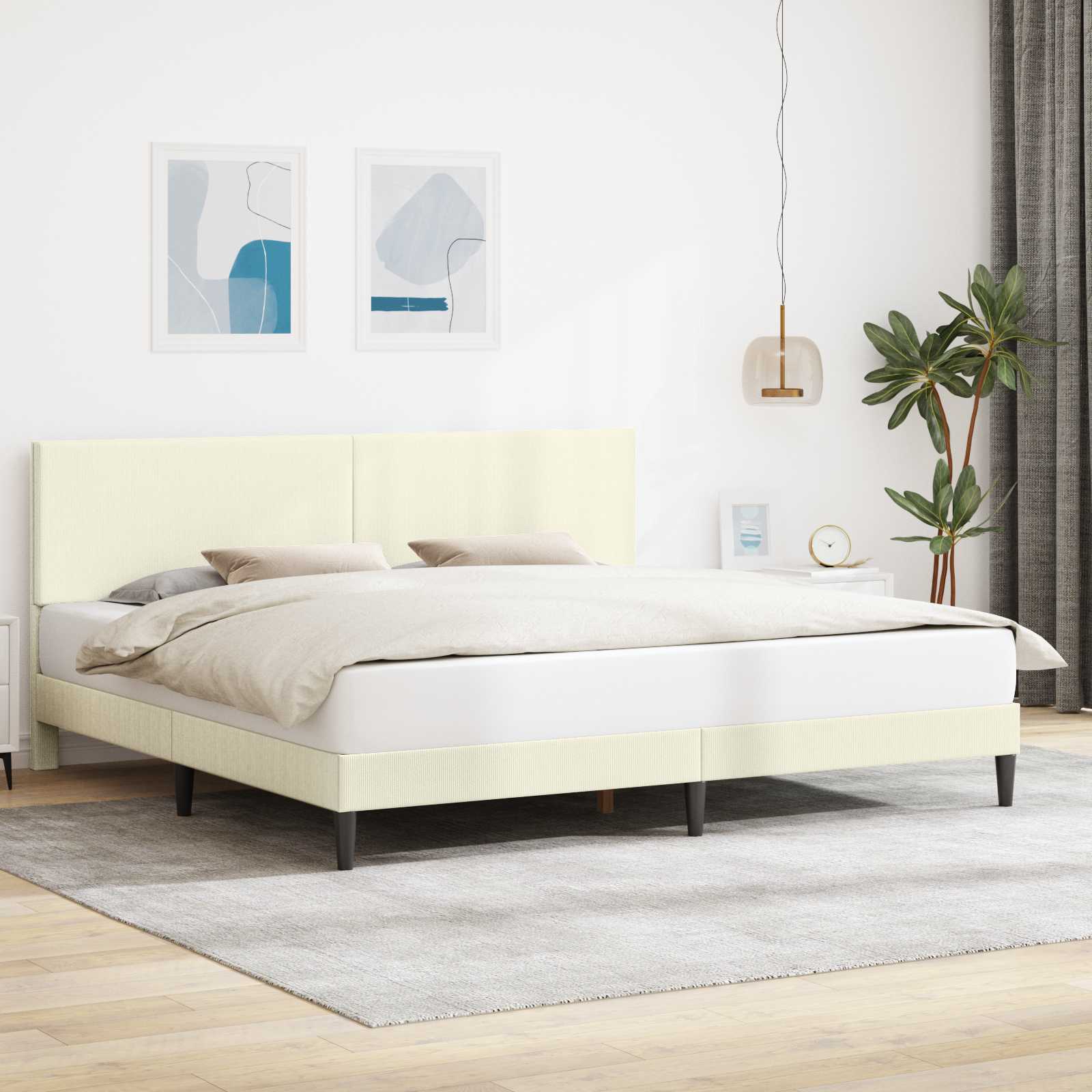 Krevetna konstrukcija Krem 180 x 200 cm Kordura tekstil
