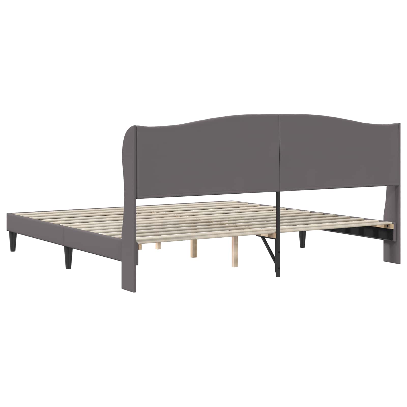 Krevetna konstrukcija Siva 200 x 200 cm Umjetna koža