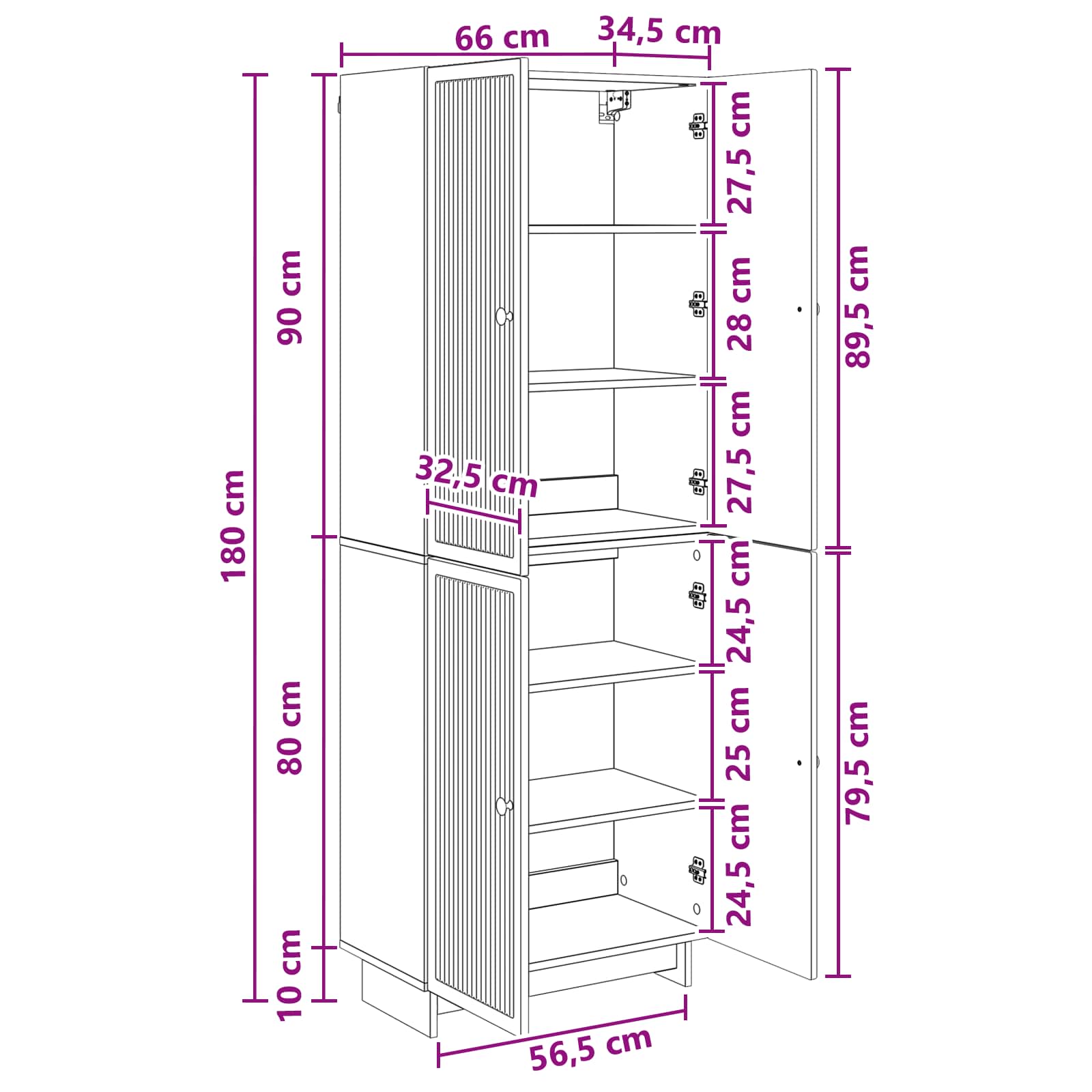 Set ormara 2 pcs Crna 66 x 34,5 x 90 cm Konstruirano drvo