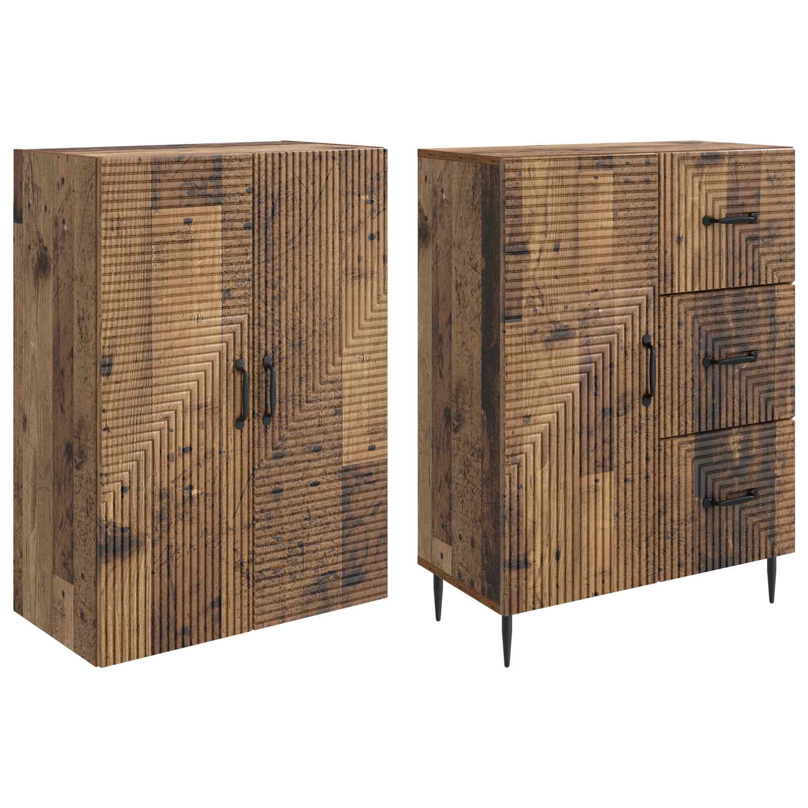 Set ormara 2 pcs Staro drvo 66 x 34,5 x 89,5 cm