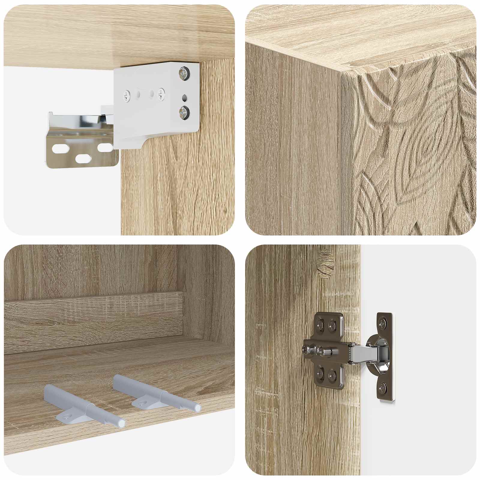 Set ormara 2 pcs Hrast sonoma Konstruirano drvo