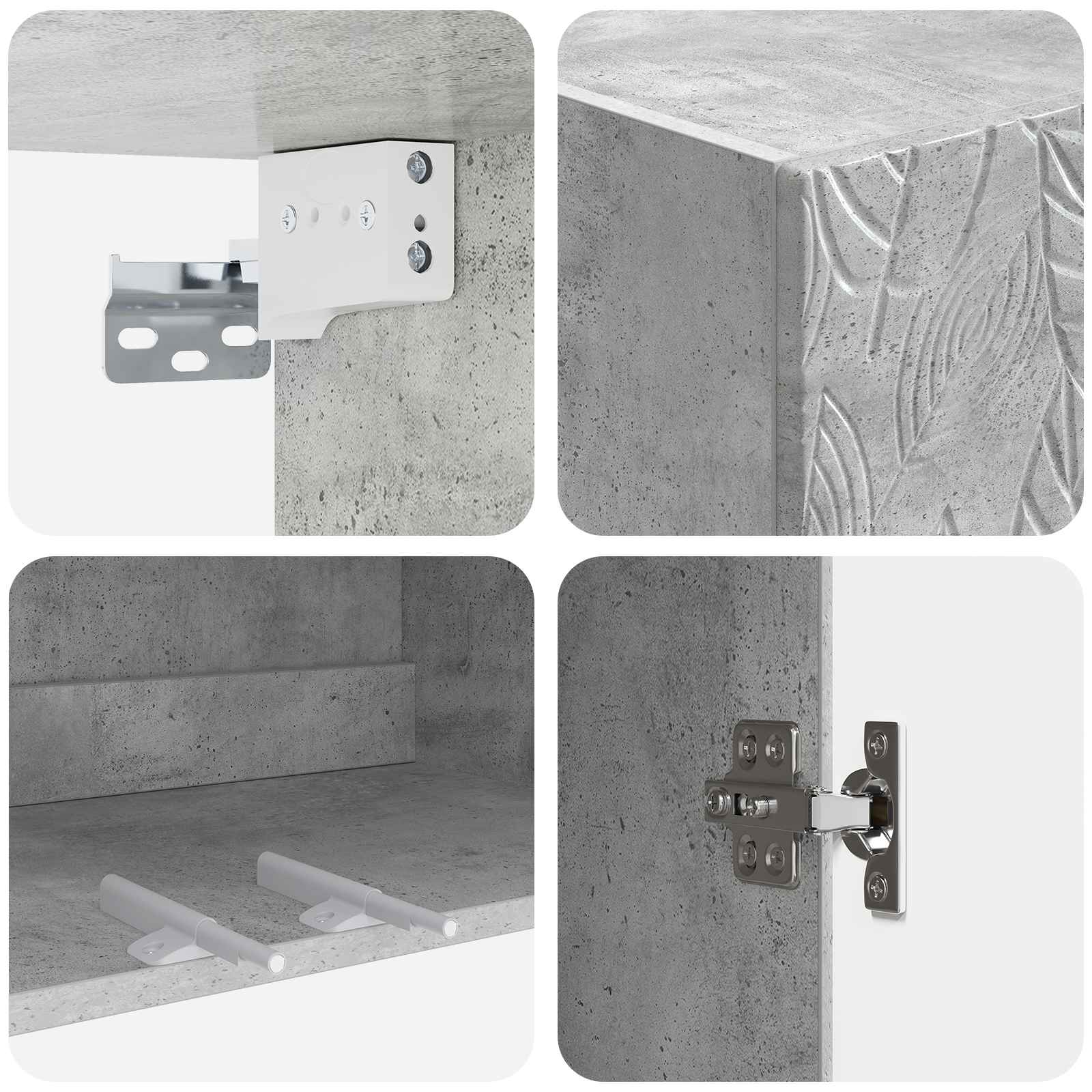 Set ormara 2 pcs Betonska siva Konstruirano drvo