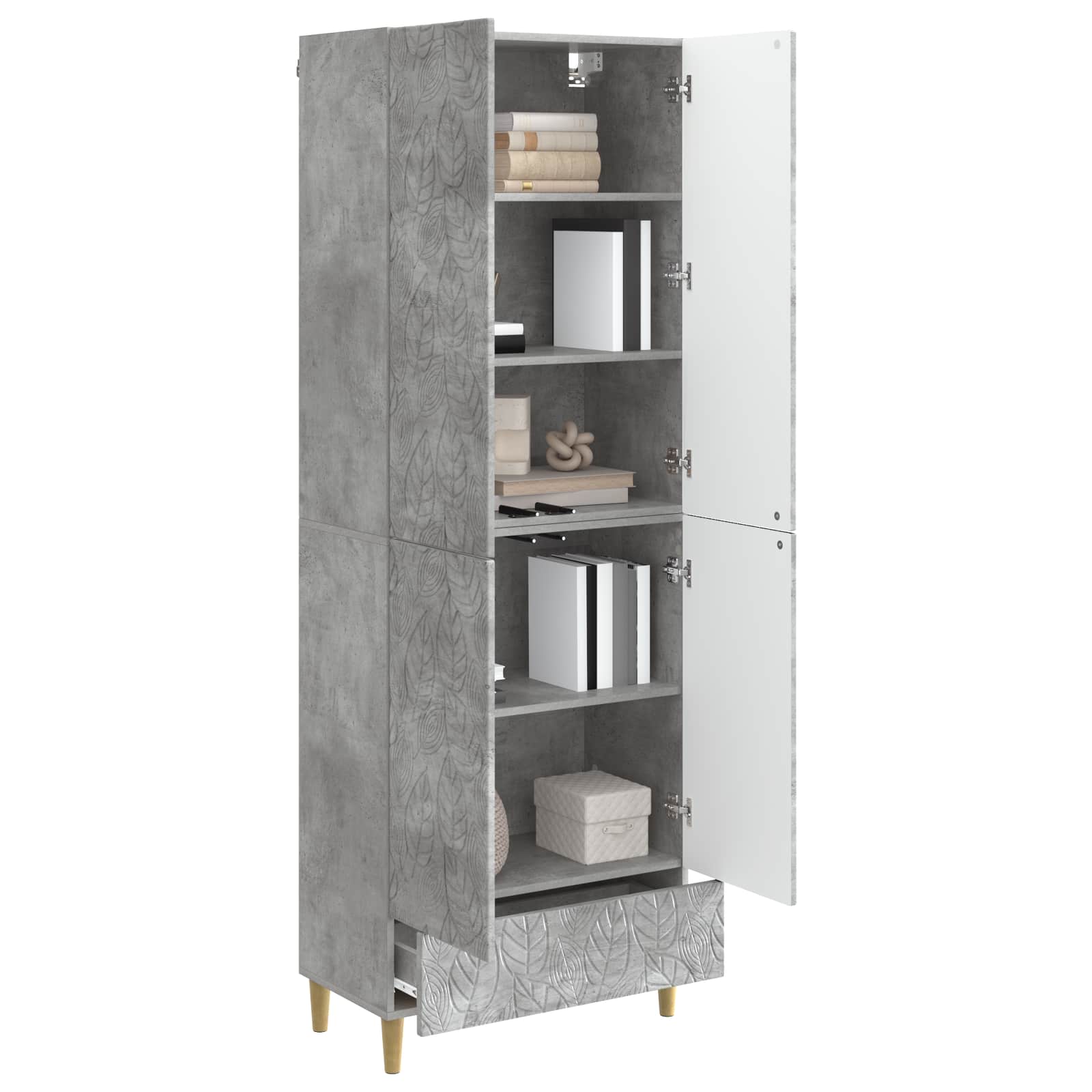 Set ormara 2 pcs Betonska siva Konstruirano drvo