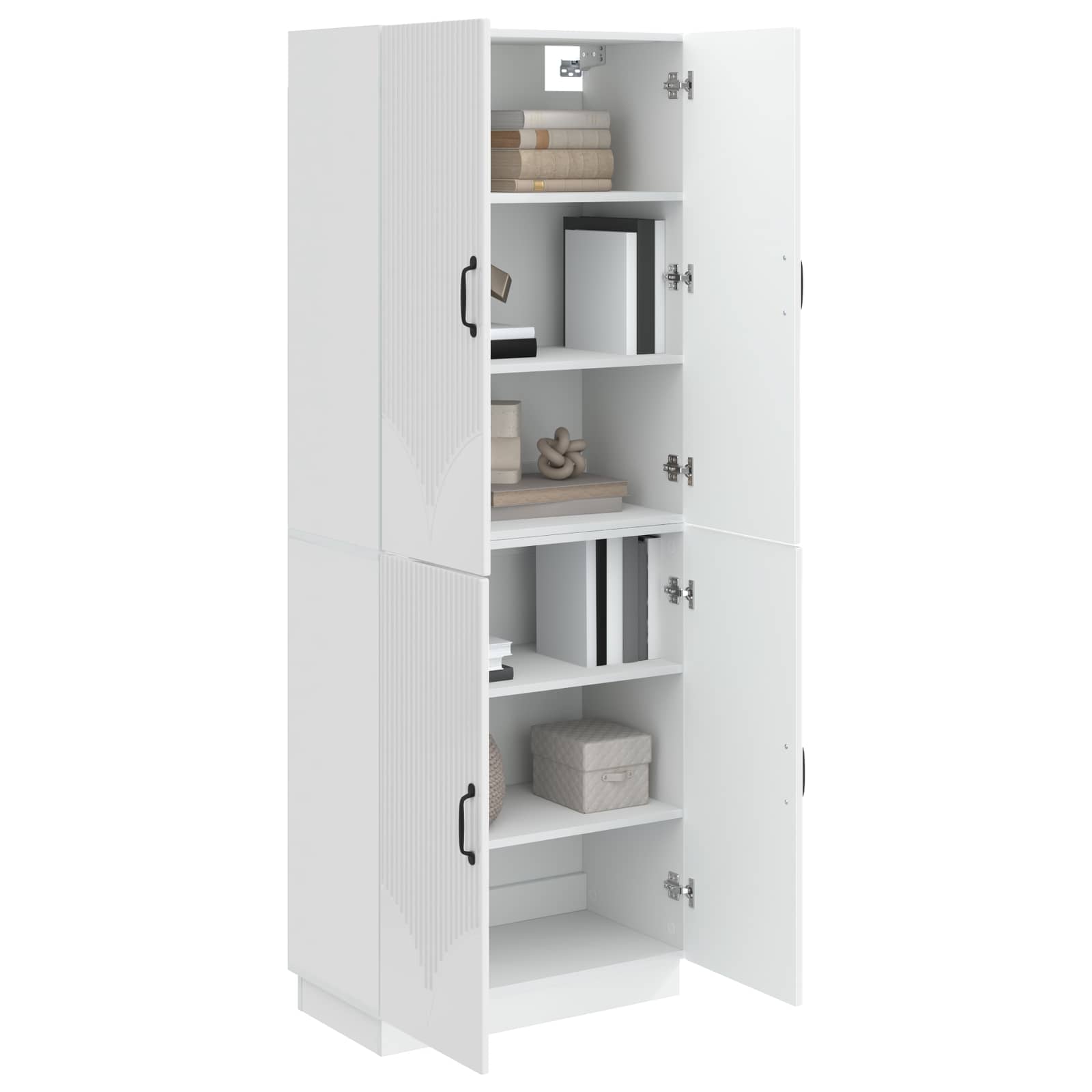 Set ormara 2 pcs Bijela visokog sjaja Konstruirano drvo